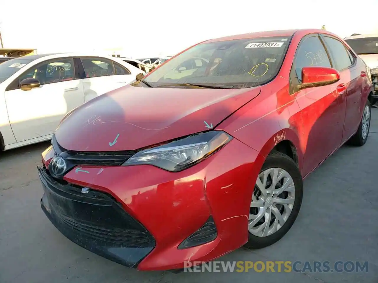 2 Photograph of a damaged car 5YFBURHE1KP903784 TOYOTA COROLLA 2019