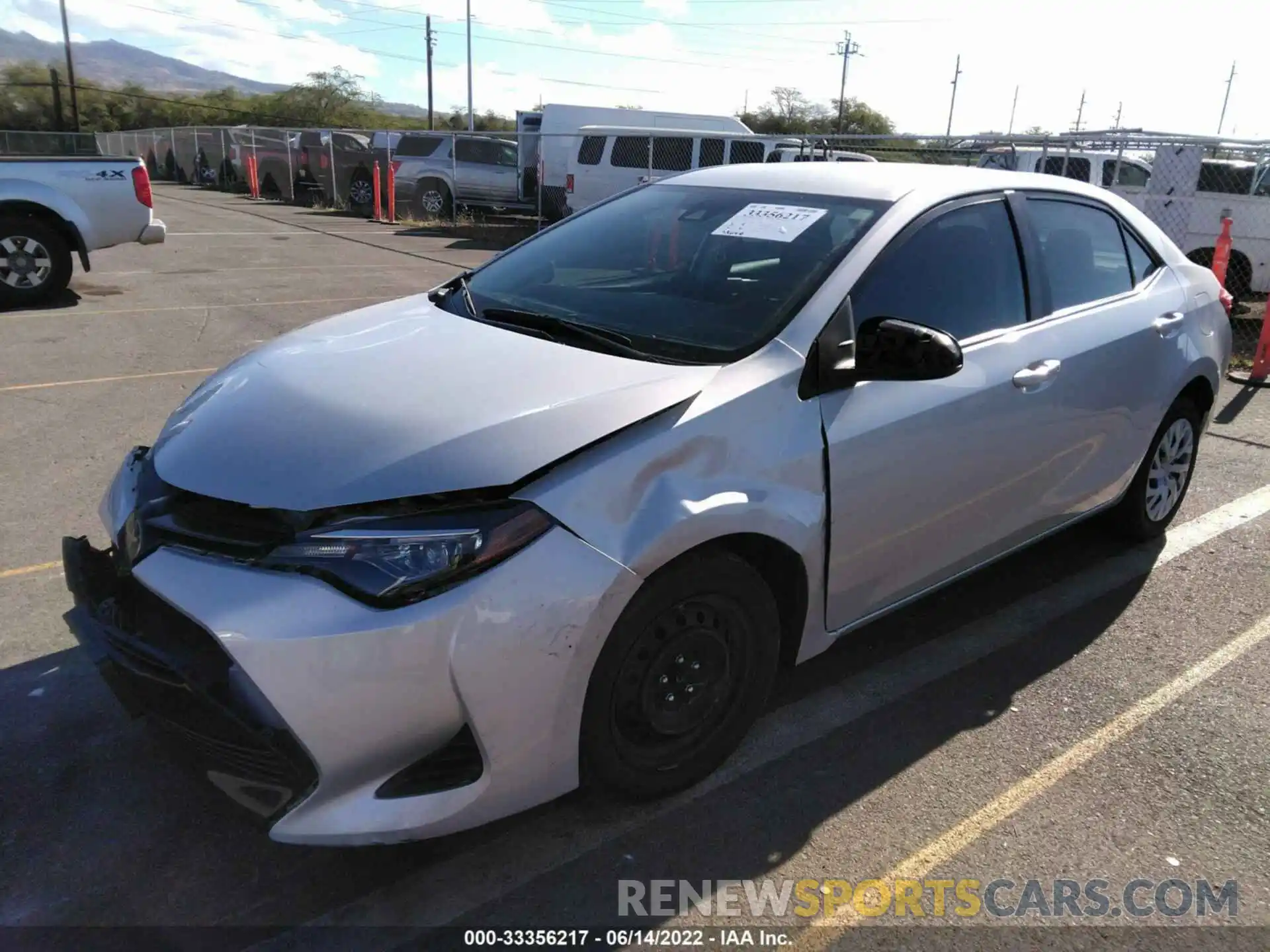 2 Photograph of a damaged car 5YFBURHE1KP905292 TOYOTA COROLLA 2019