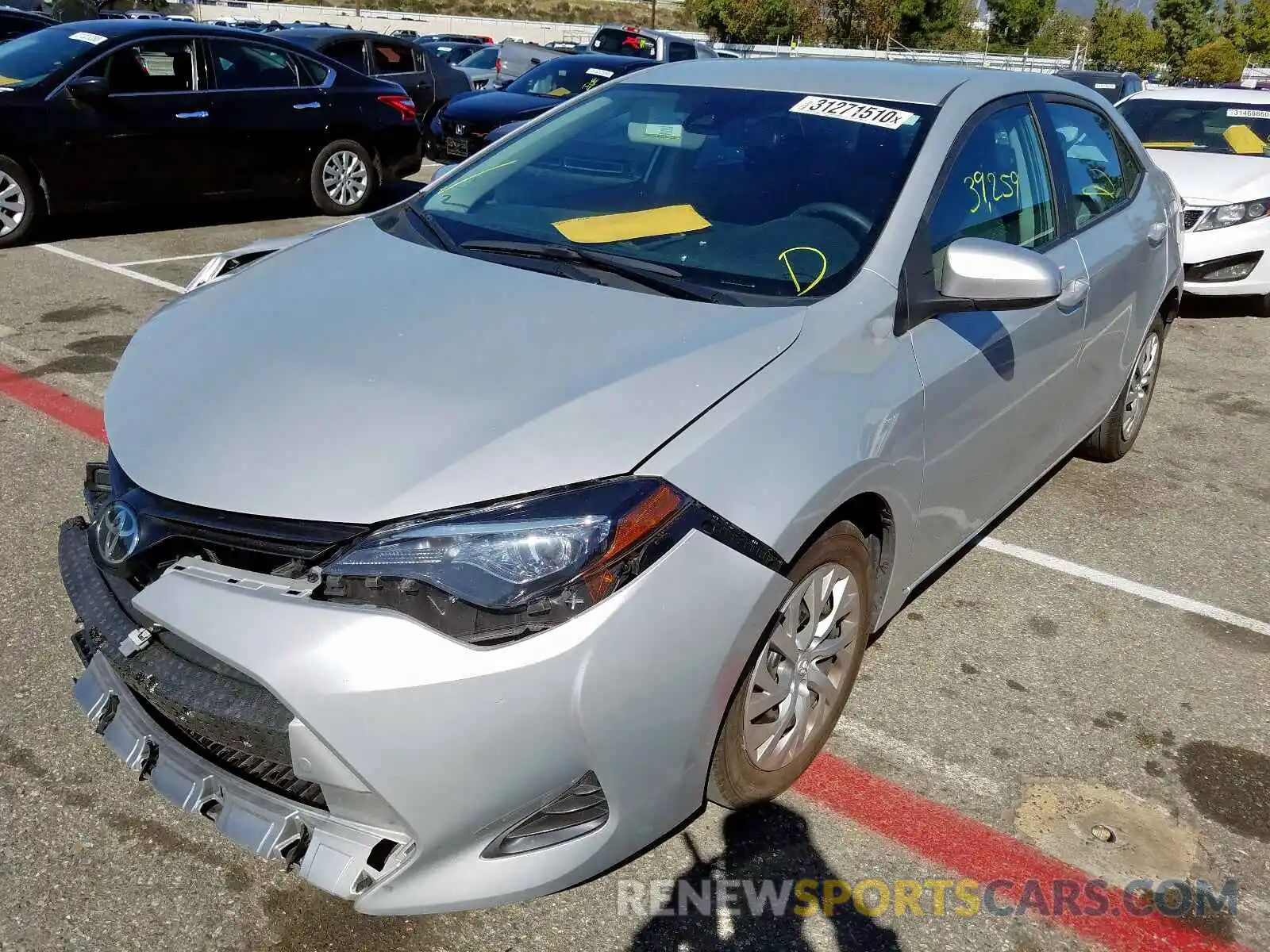 2 Photograph of a damaged car 5YFBURHE1KP906989 TOYOTA COROLLA 2019