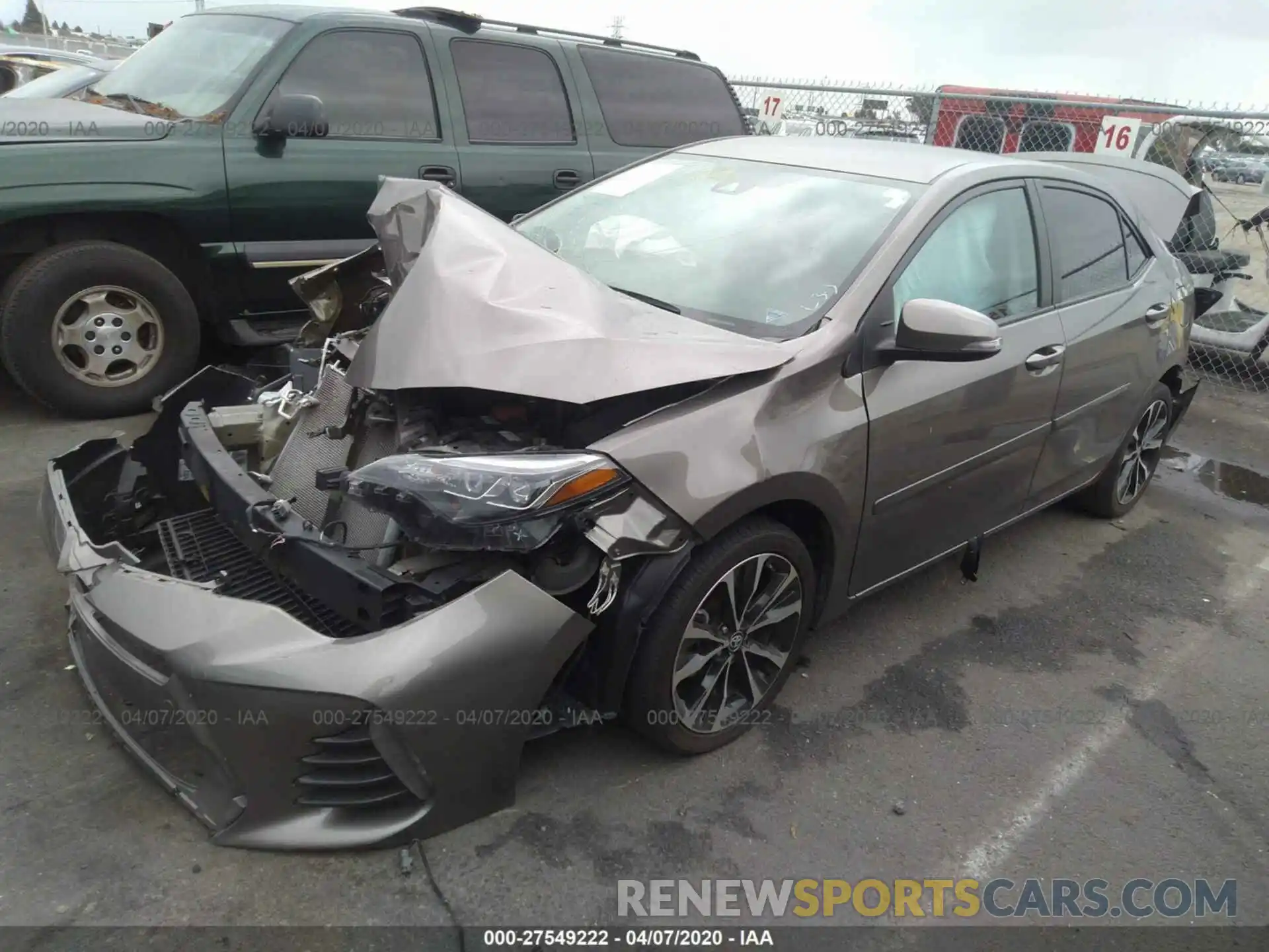 2 Photograph of a damaged car 5YFBURHE1KP907138 TOYOTA COROLLA 2019