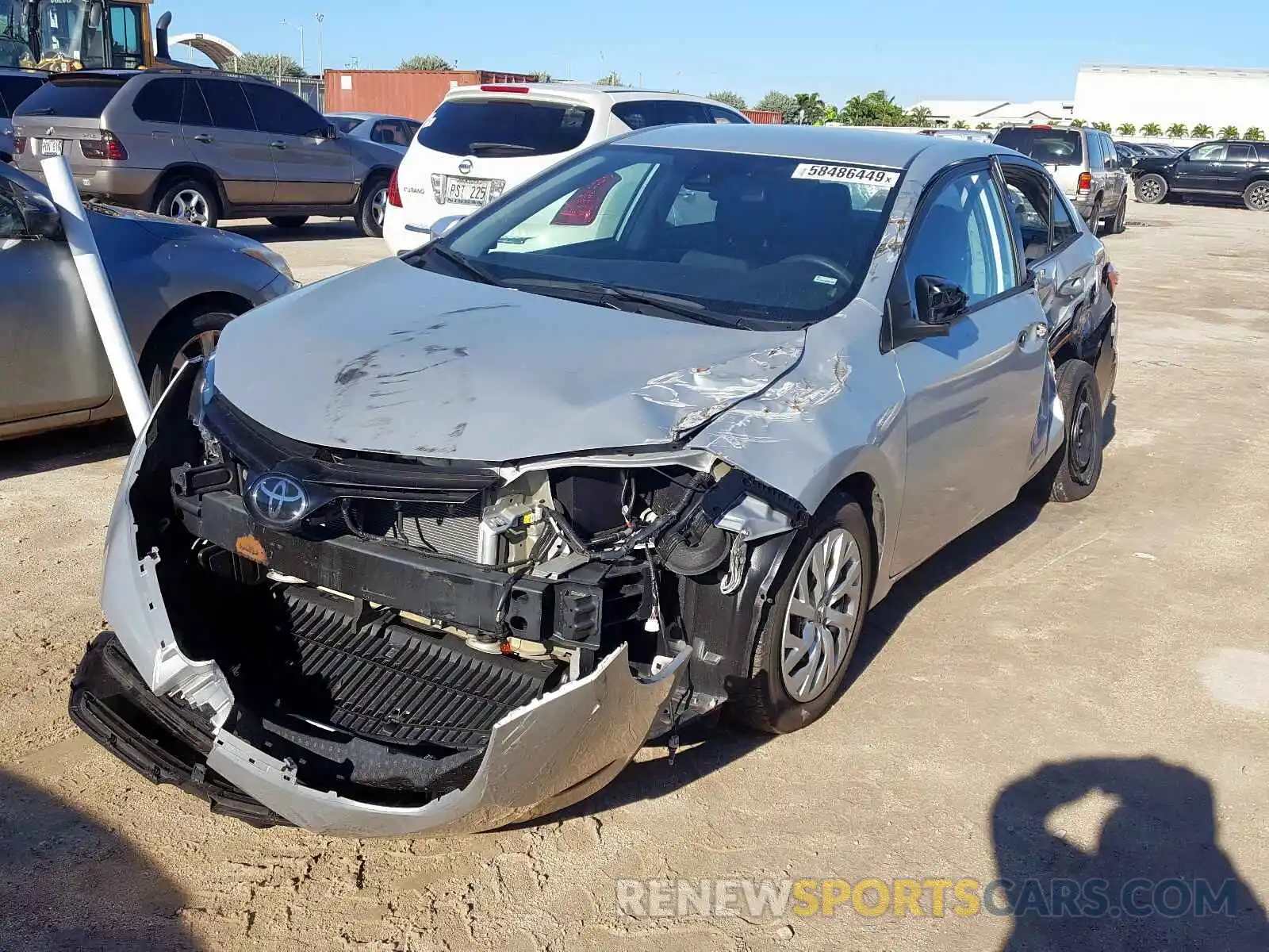 2 Photograph of a damaged car 5YFBURHE1KP907253 TOYOTA COROLLA 2019