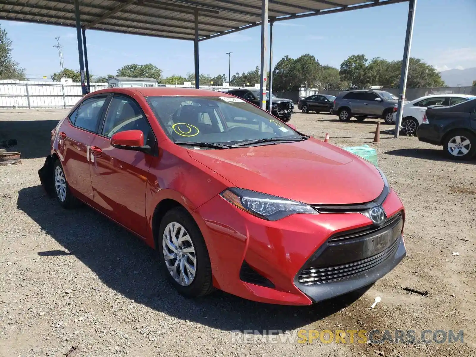 1 Photograph of a damaged car 5YFBURHE1KP911108 TOYOTA COROLLA 2019