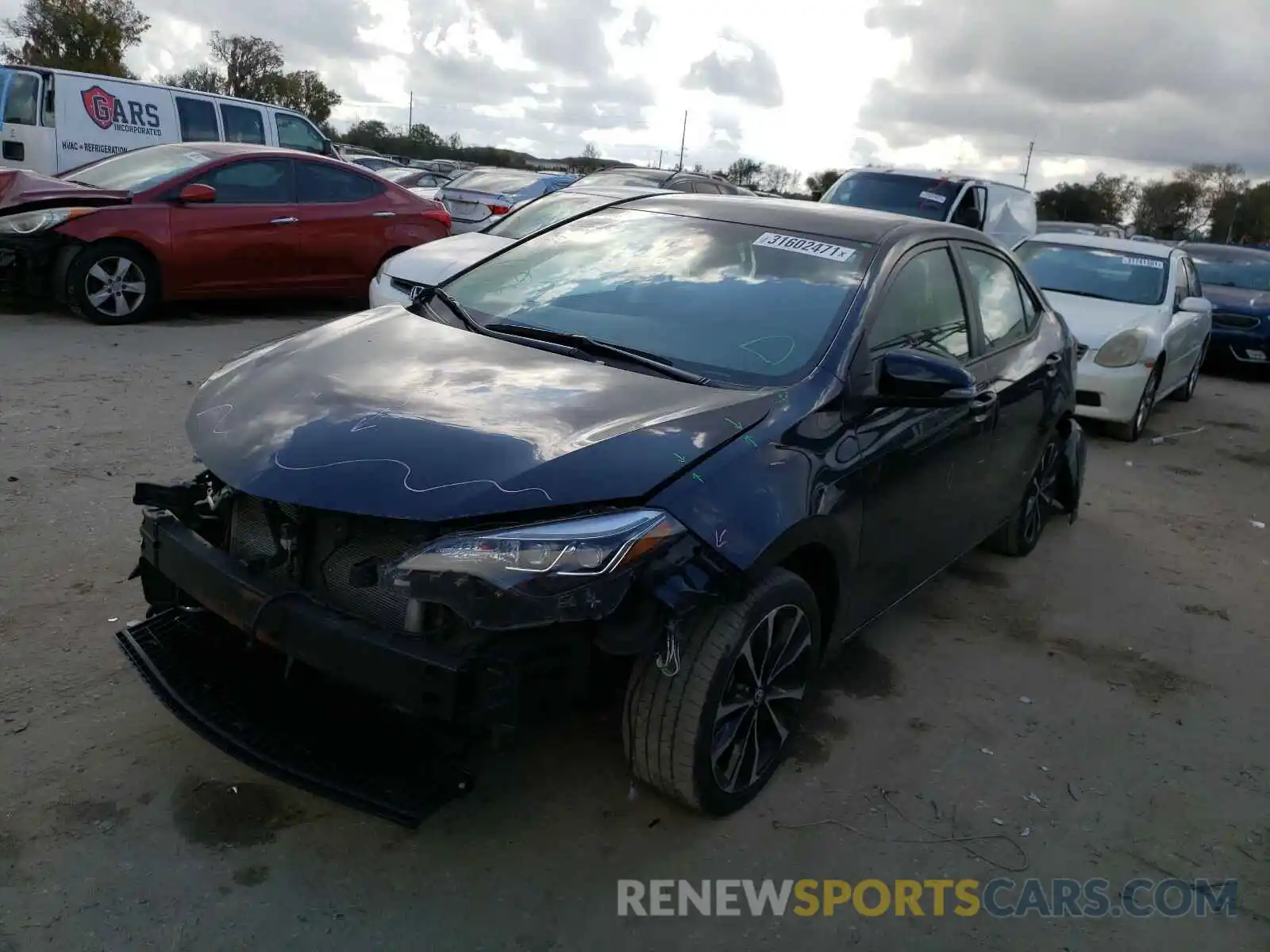 2 Photograph of a damaged car 5YFBURHE1KP914090 TOYOTA COROLLA 2019