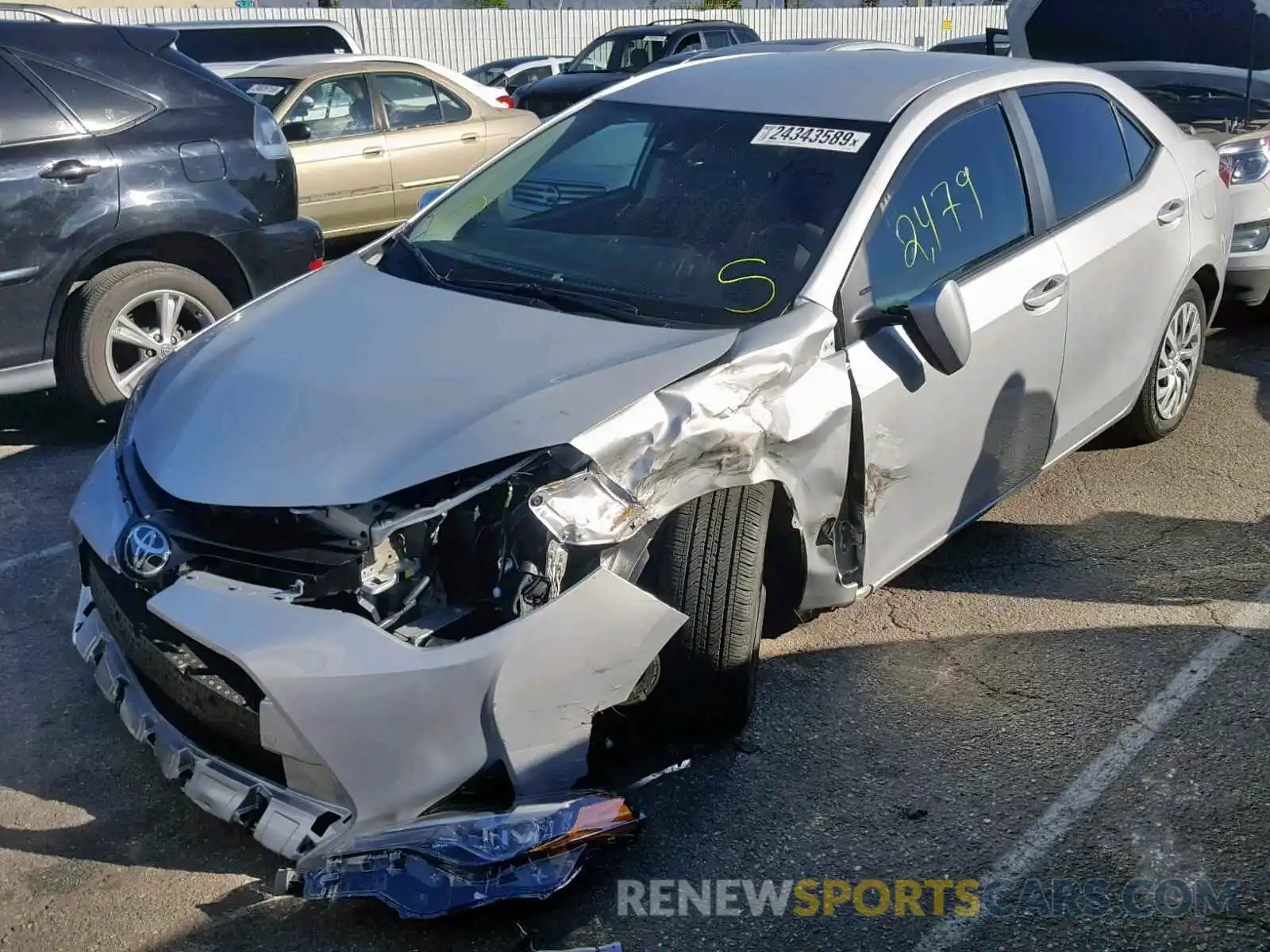 2 Photograph of a damaged car 5YFBURHE1KP915384 TOYOTA COROLLA 2019