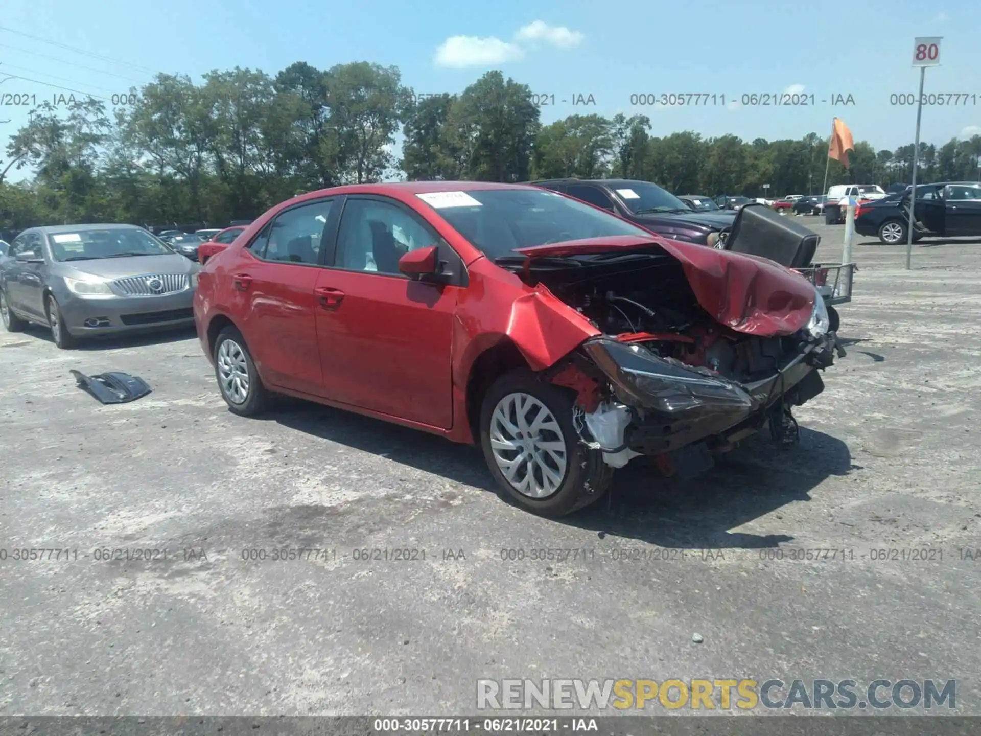 1 Photograph of a damaged car 5YFBURHE1KP918592 TOYOTA COROLLA 2019