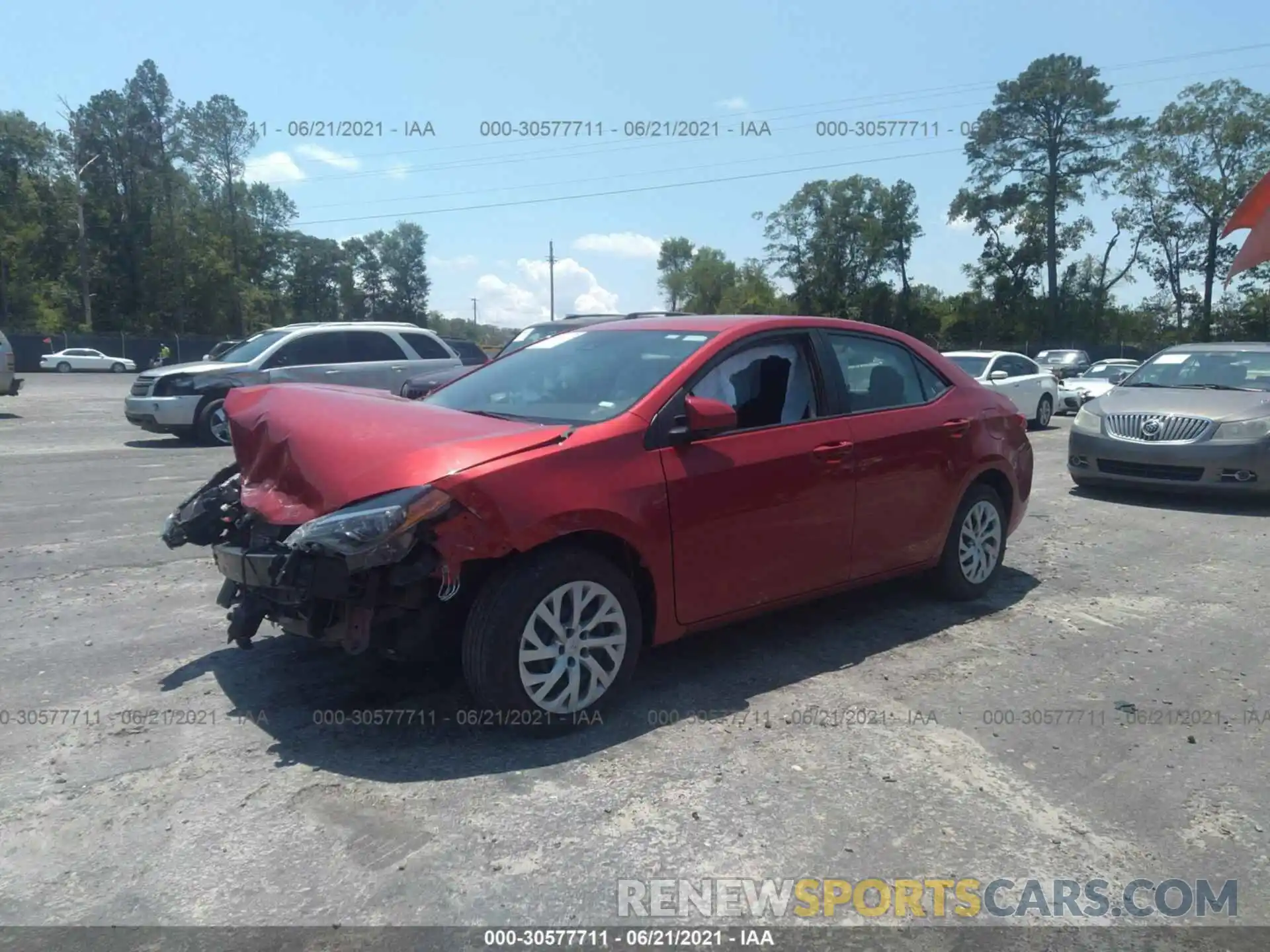 2 Photograph of a damaged car 5YFBURHE1KP918592 TOYOTA COROLLA 2019