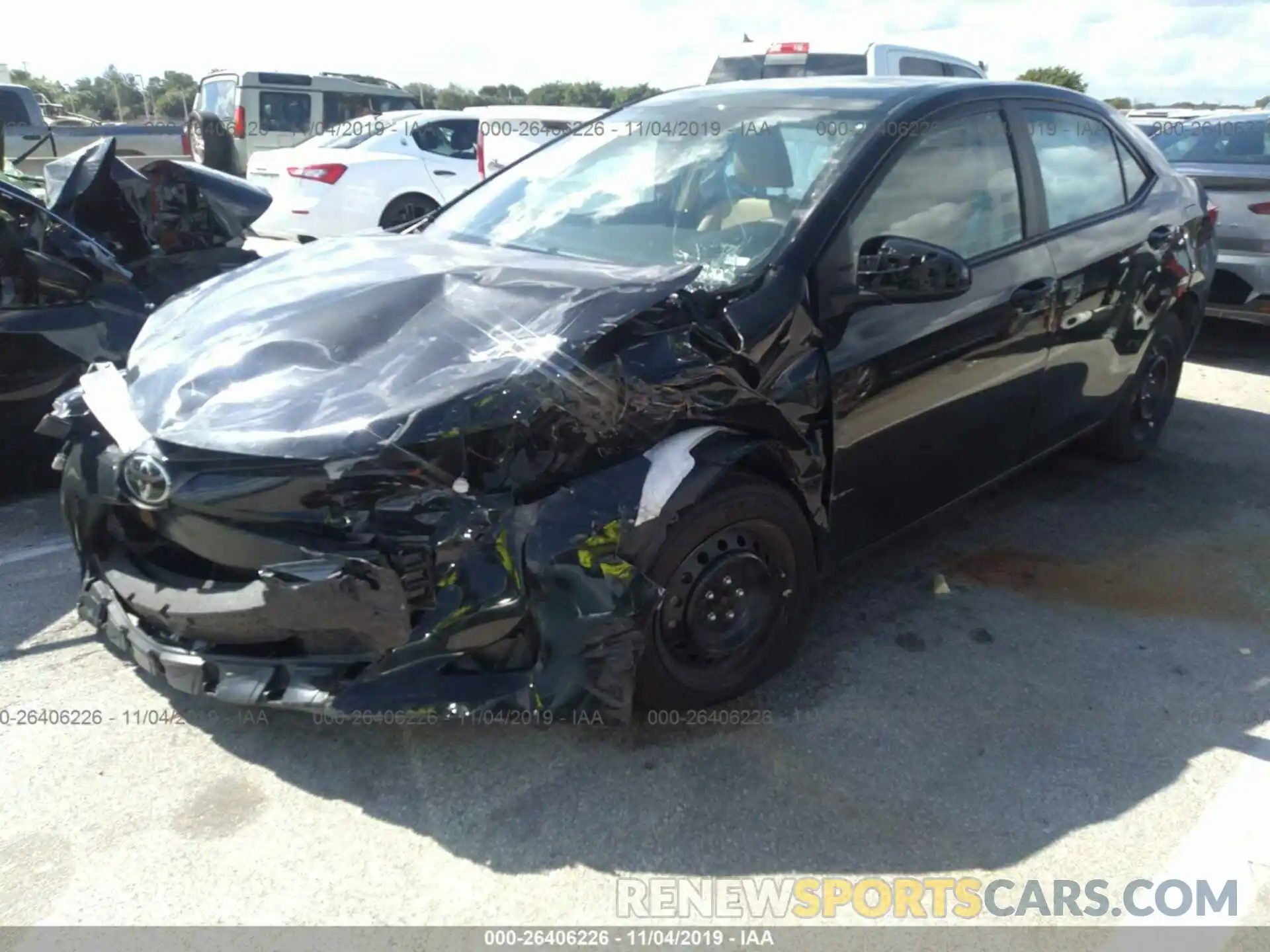 2 Photograph of a damaged car 5YFBURHE1KP919595 TOYOTA COROLLA 2019