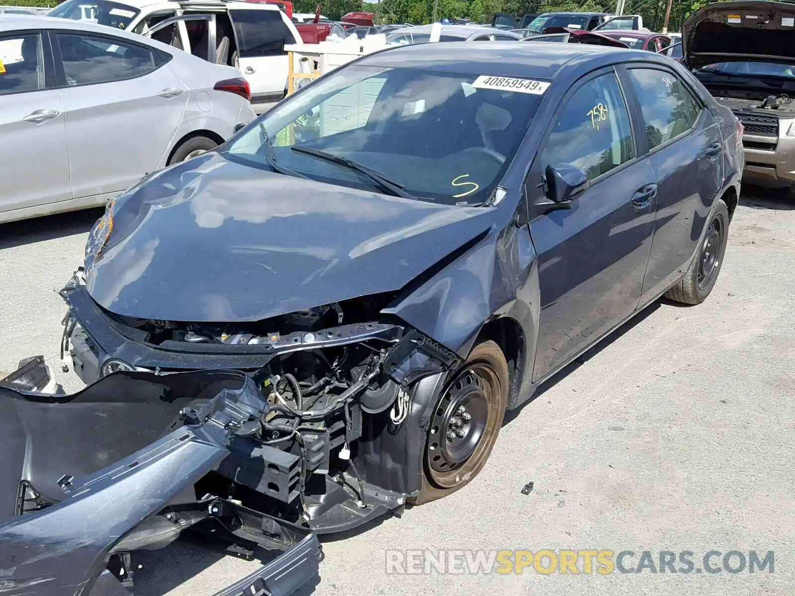 2 Photograph of a damaged car 5YFBURHE1KP921783 TOYOTA COROLLA 2019