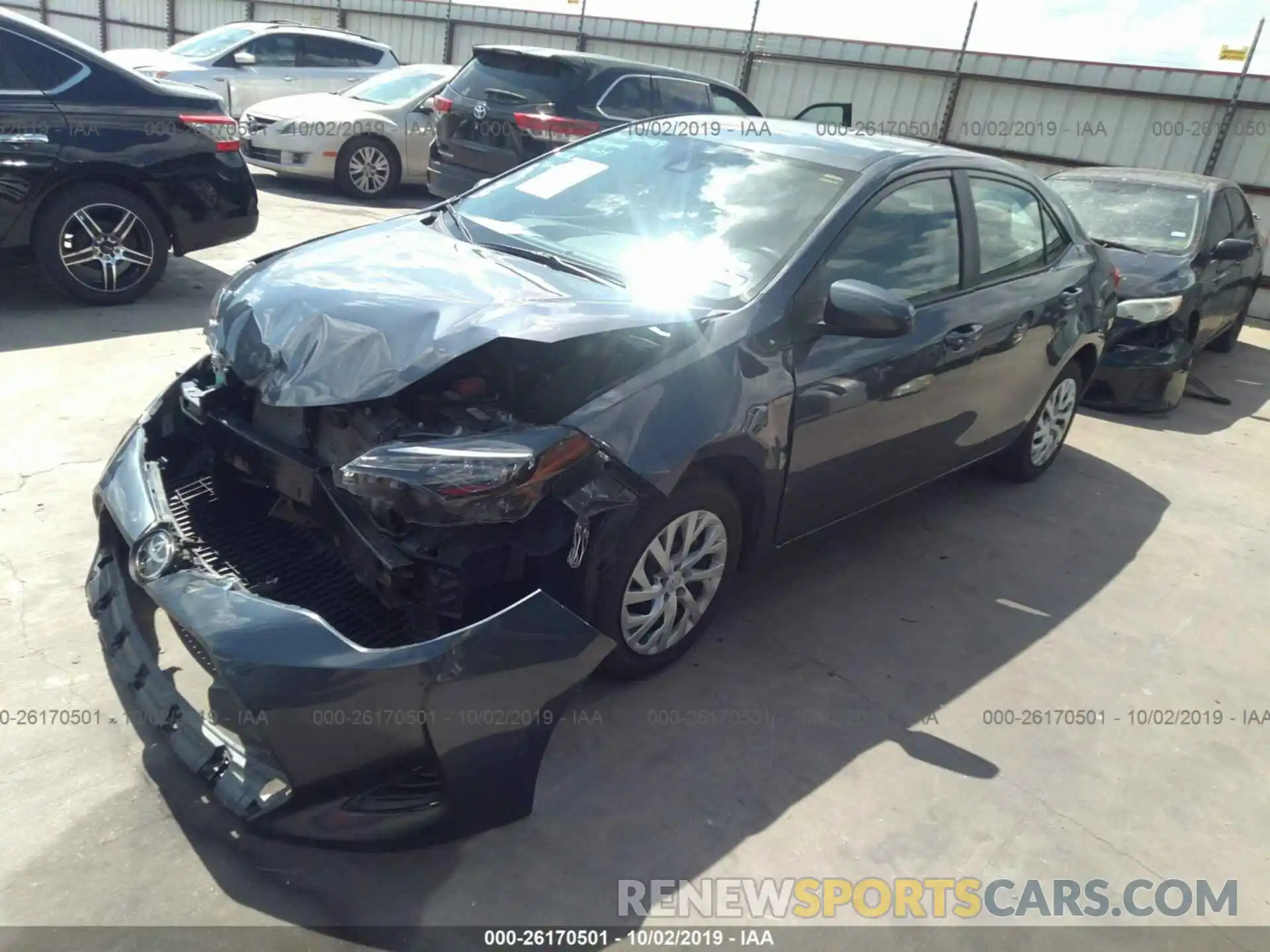 2 Photograph of a damaged car 5YFBURHE1KP925283 TOYOTA COROLLA 2019