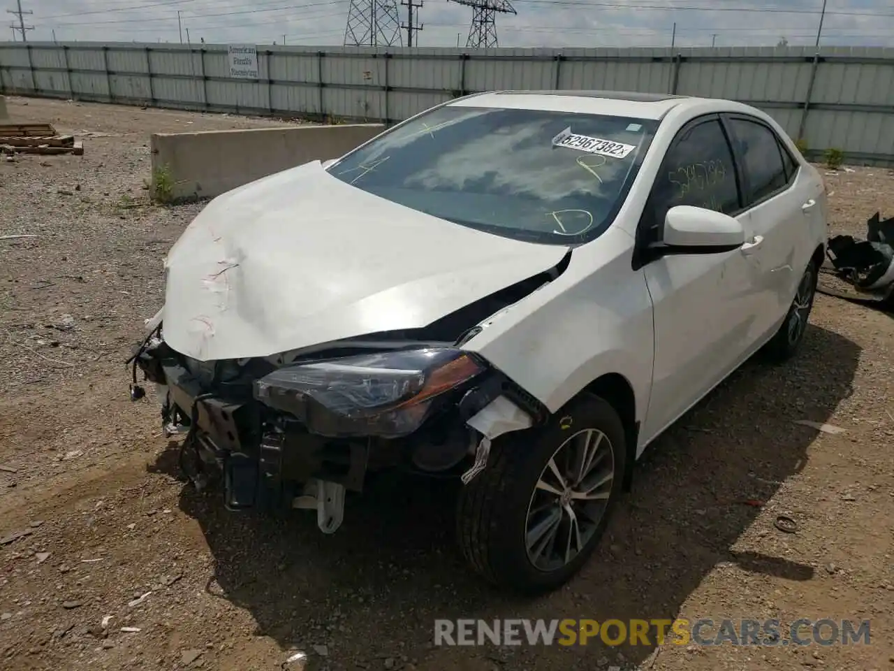 2 Photograph of a damaged car 5YFBURHE1KP928328 TOYOTA COROLLA 2019