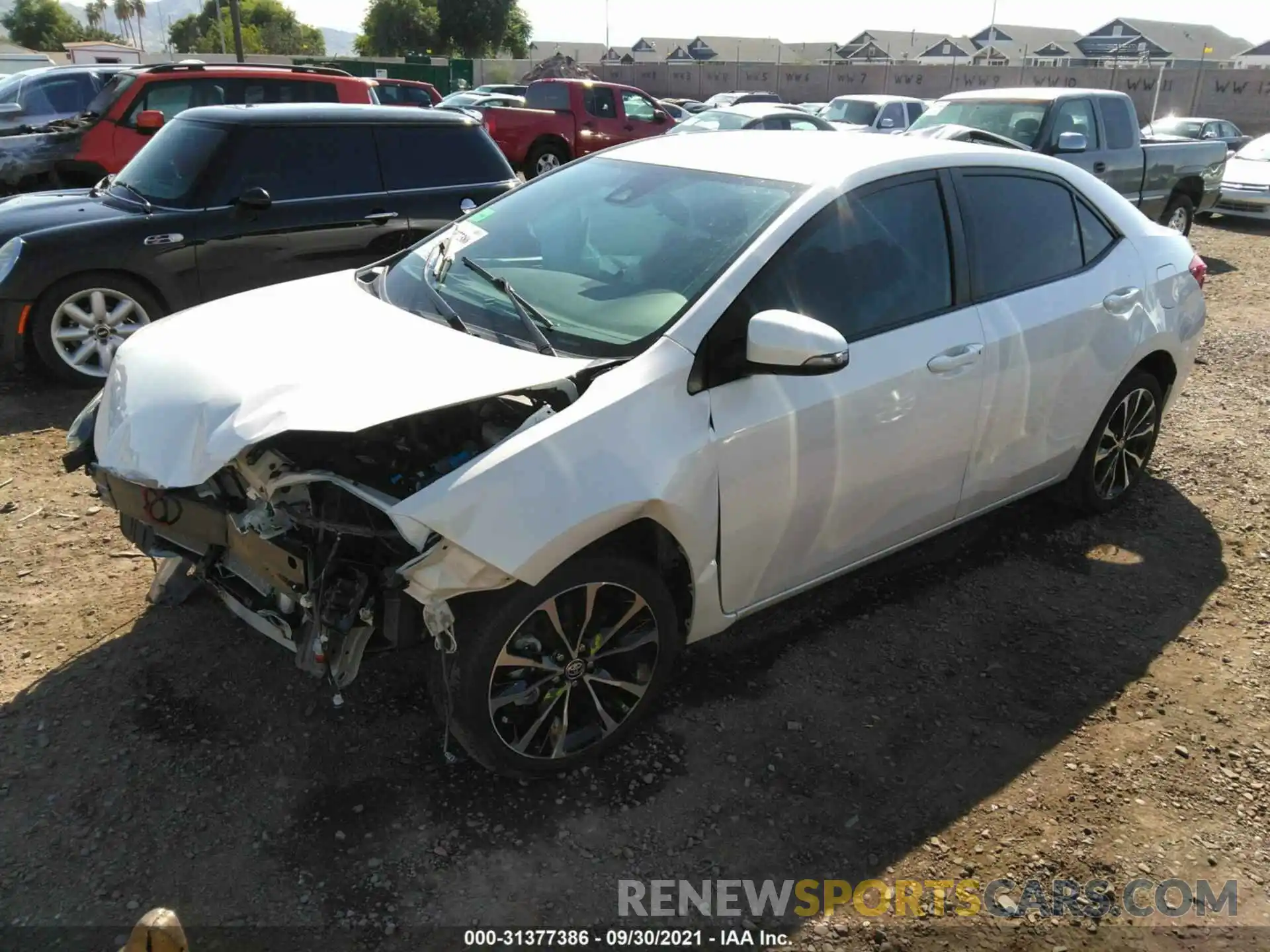 2 Photograph of a damaged car 5YFBURHE1KP928460 TOYOTA COROLLA 2019