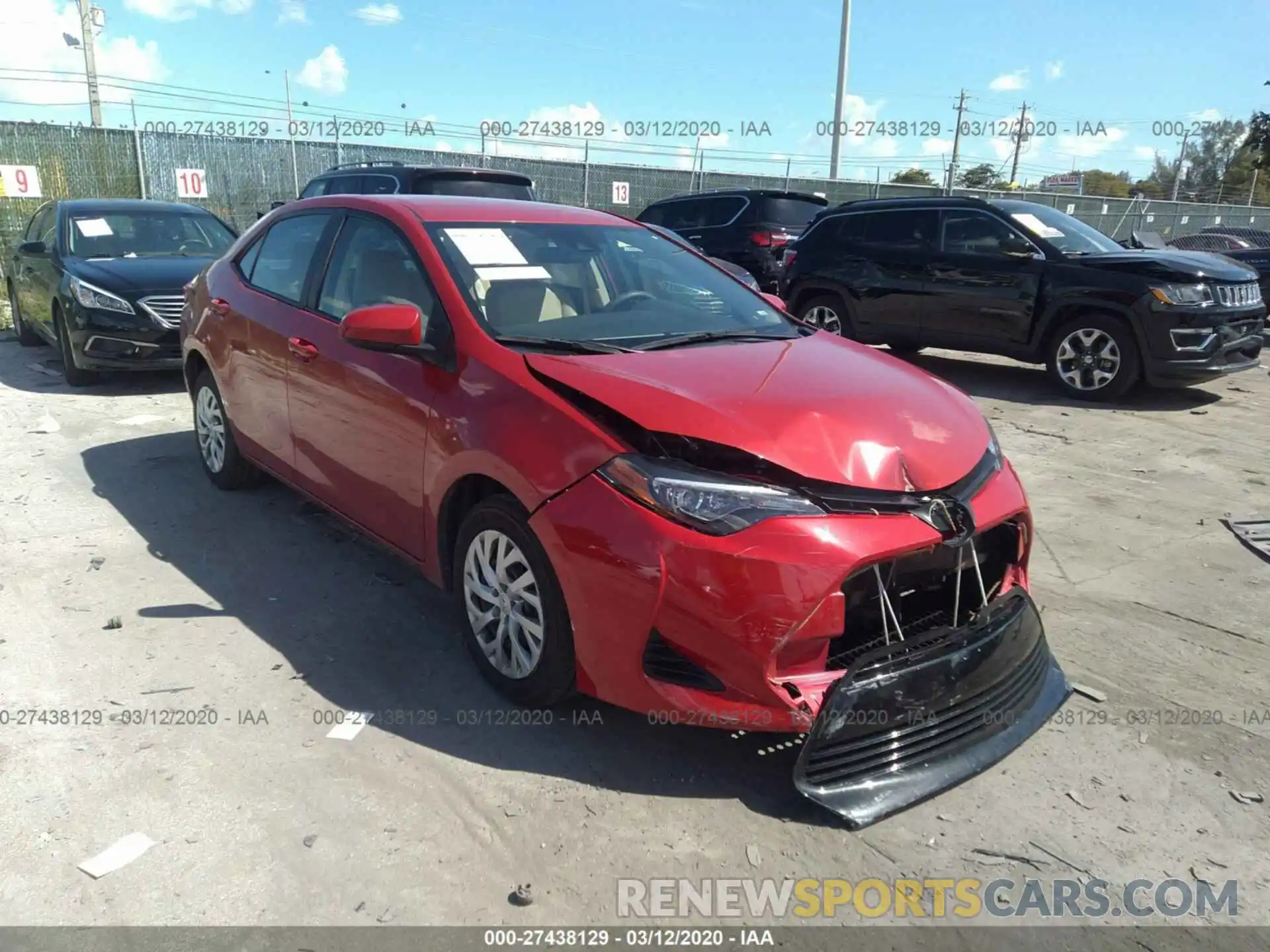 1 Photograph of a damaged car 5YFBURHE1KP932315 TOYOTA COROLLA 2019