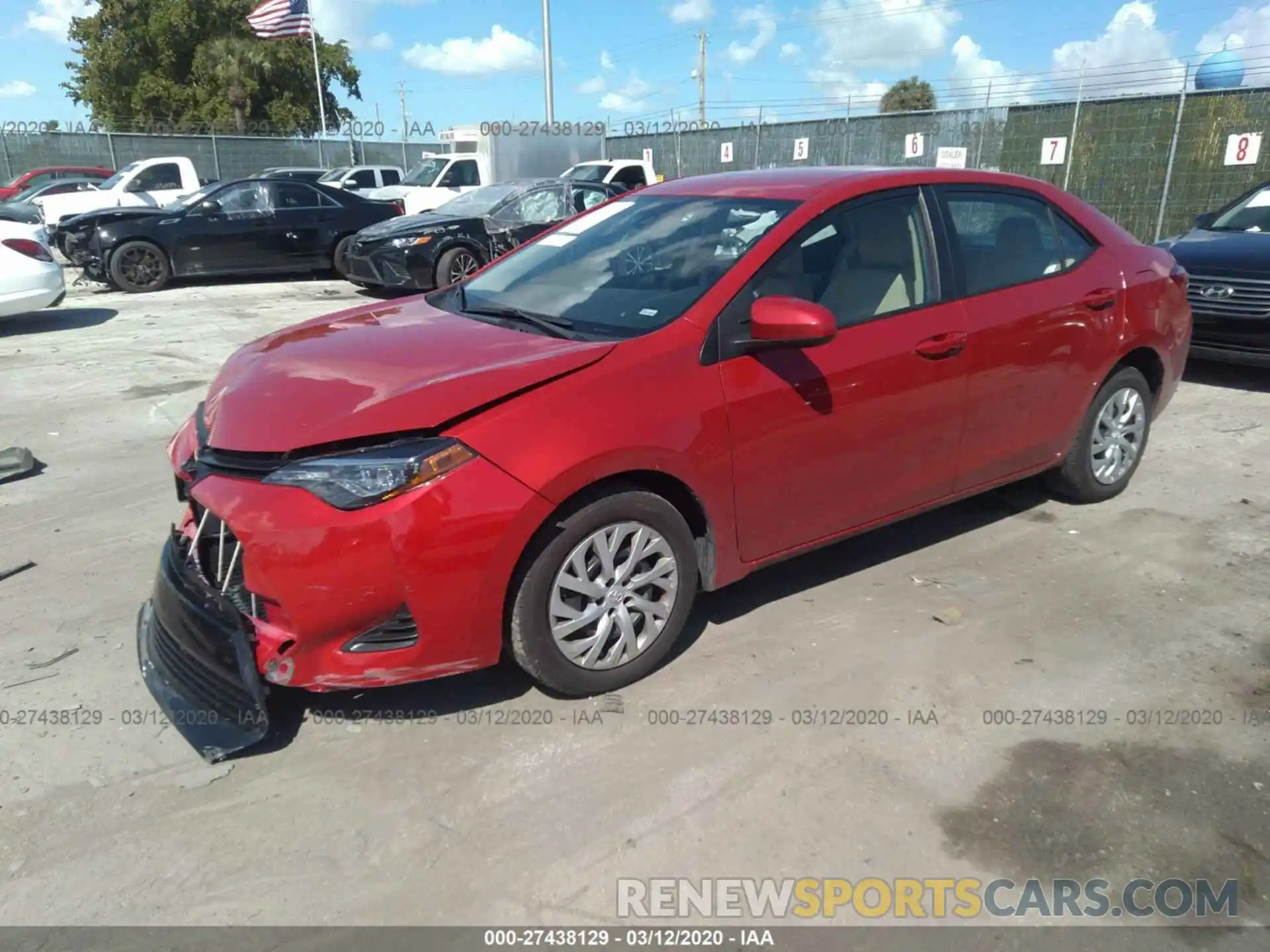 2 Photograph of a damaged car 5YFBURHE1KP932315 TOYOTA COROLLA 2019