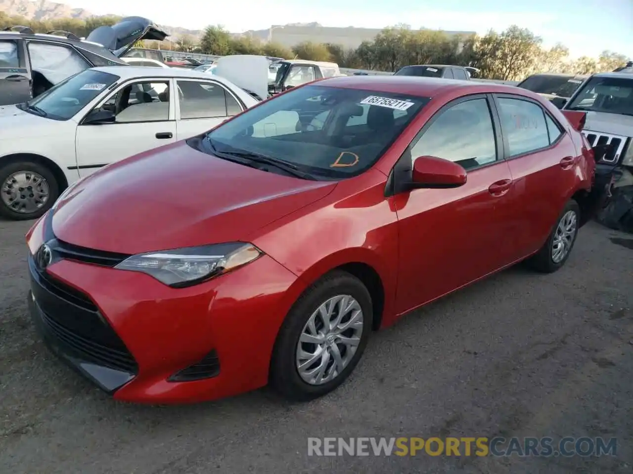 2 Photograph of a damaged car 5YFBURHE1KP932590 TOYOTA COROLLA 2019