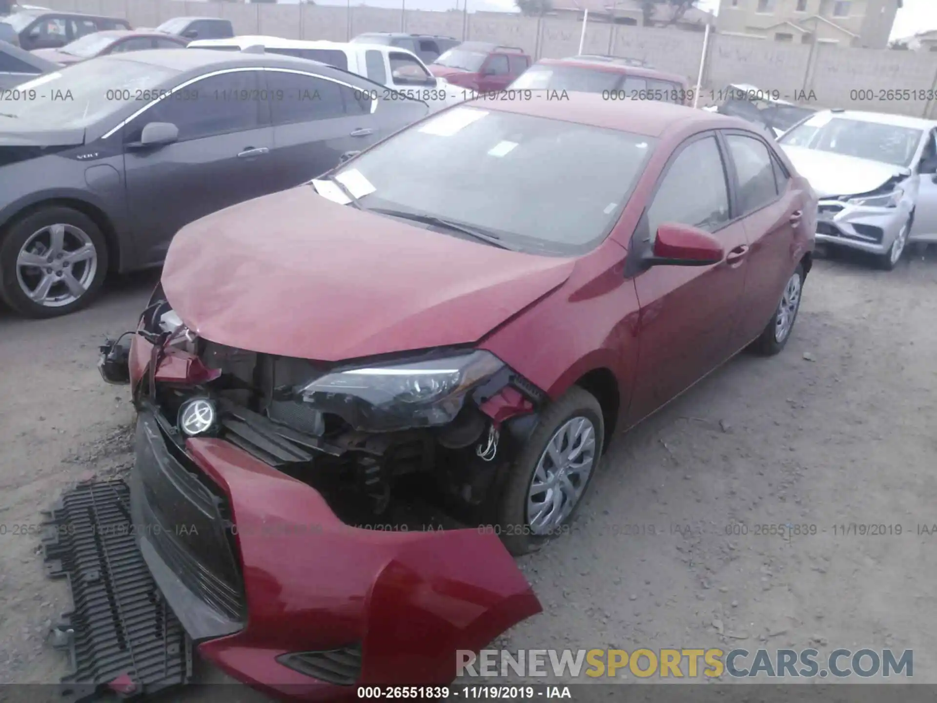 2 Photograph of a damaged car 5YFBURHE1KP932668 TOYOTA COROLLA 2019