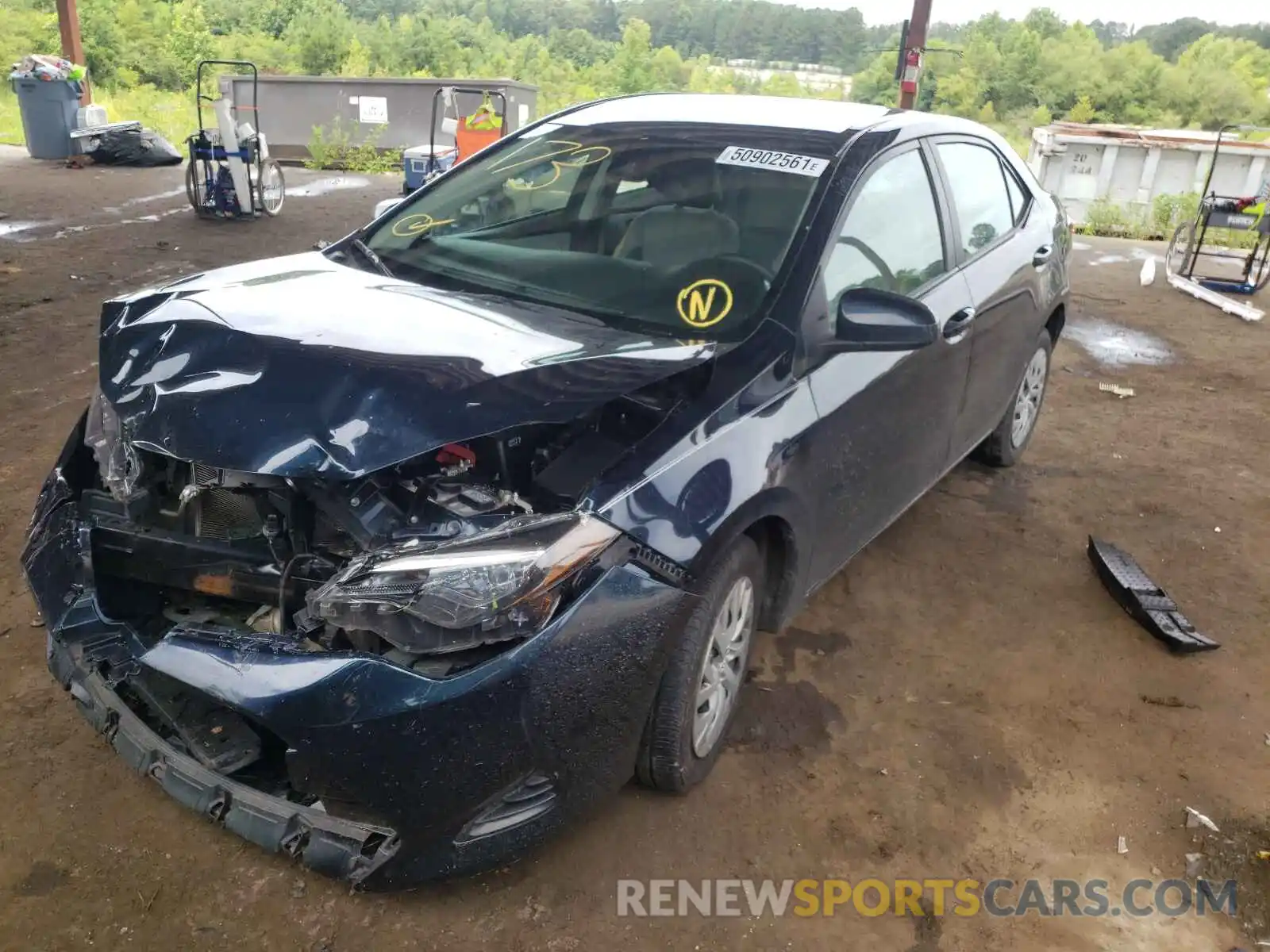 2 Photograph of a damaged car 5YFBURHE1KP932766 TOYOTA COROLLA 2019