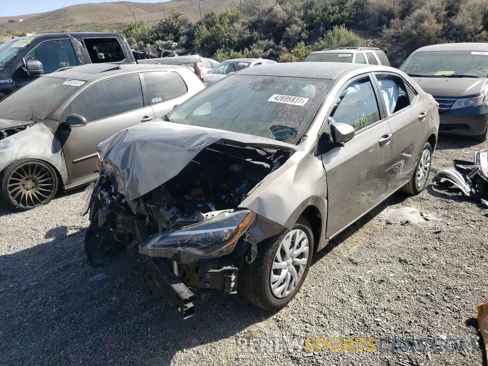 2 Photograph of a damaged car 5YFBURHE1KP934663 TOYOTA COROLLA 2019