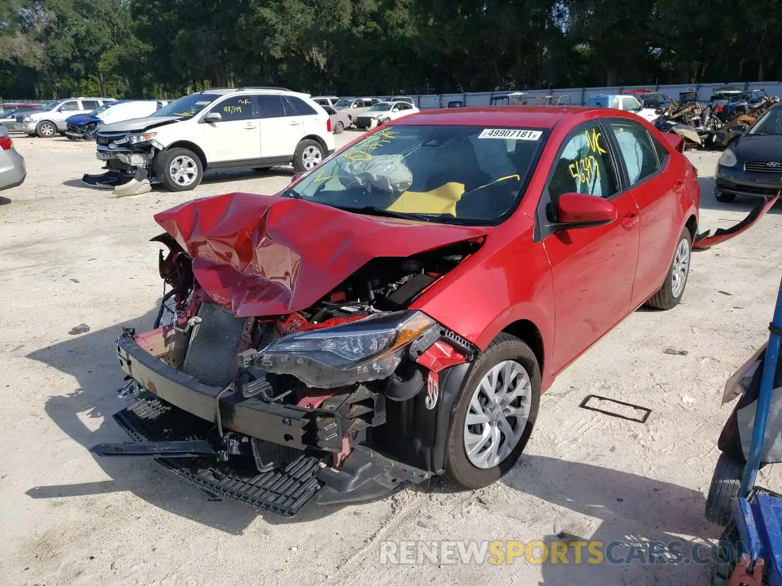 2 Photograph of a damaged car 5YFBURHE1KP936008 TOYOTA COROLLA 2019