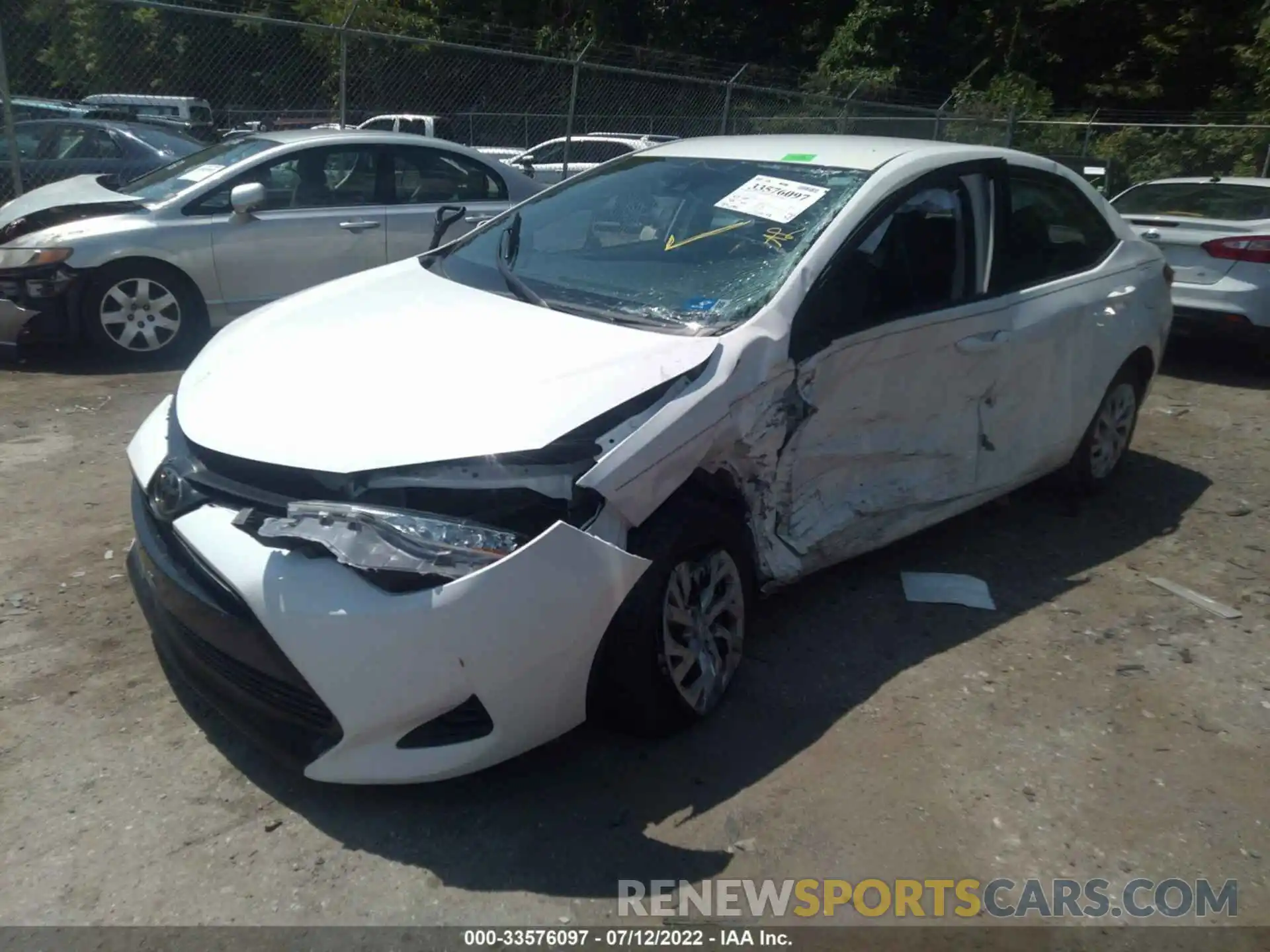 2 Photograph of a damaged car 5YFBURHE1KP936834 TOYOTA COROLLA 2019