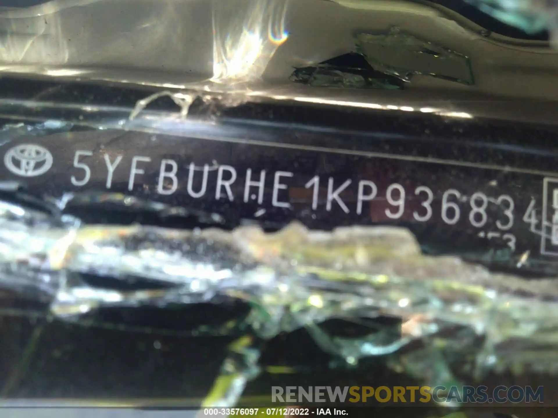 9 Photograph of a damaged car 5YFBURHE1KP936834 TOYOTA COROLLA 2019