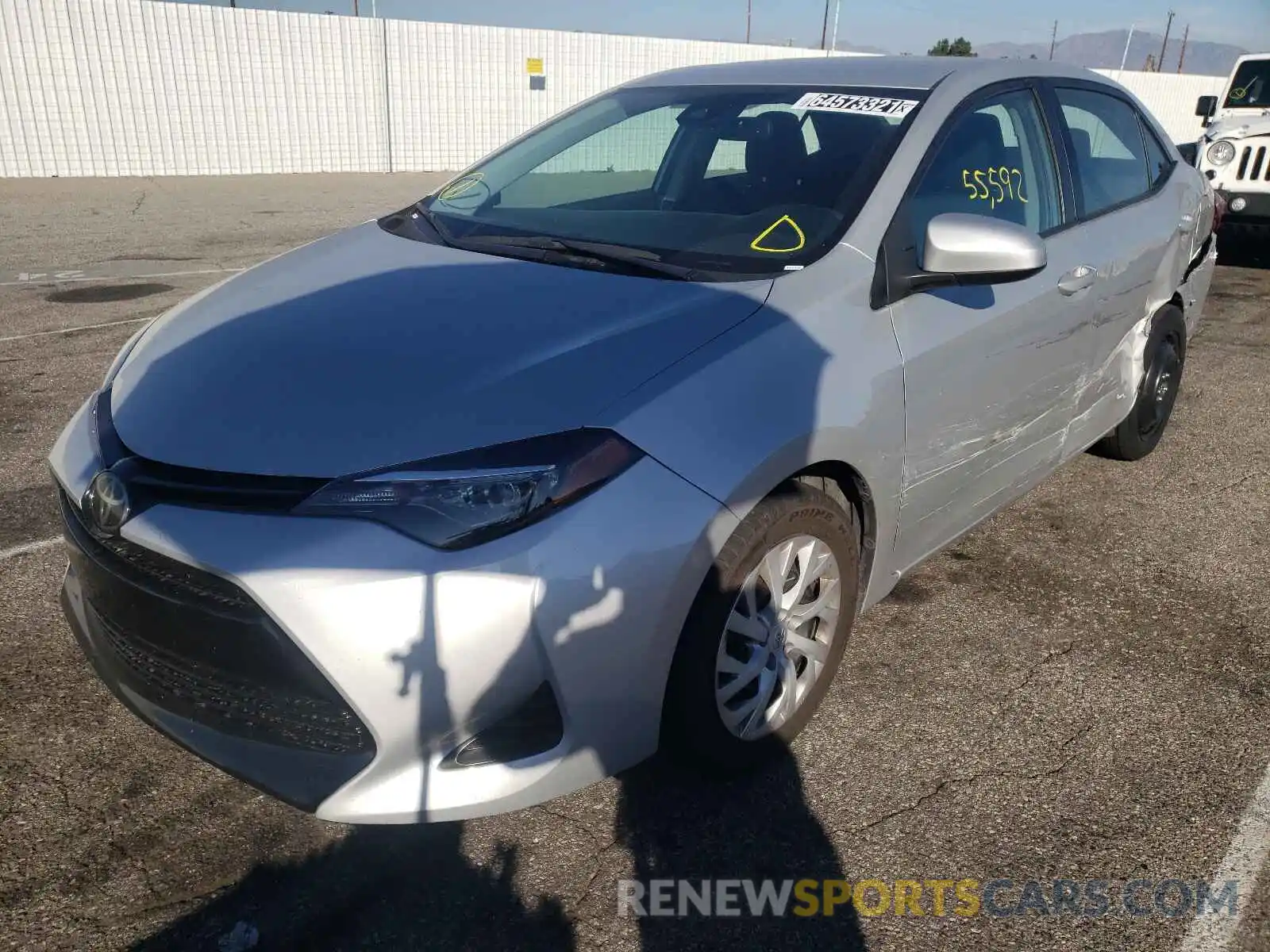 2 Photograph of a damaged car 5YFBURHE1KP937806 TOYOTA COROLLA 2019