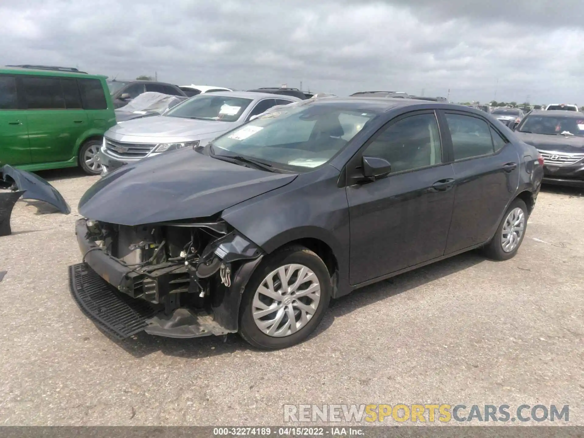 2 Photograph of a damaged car 5YFBURHE1KP939653 TOYOTA COROLLA 2019