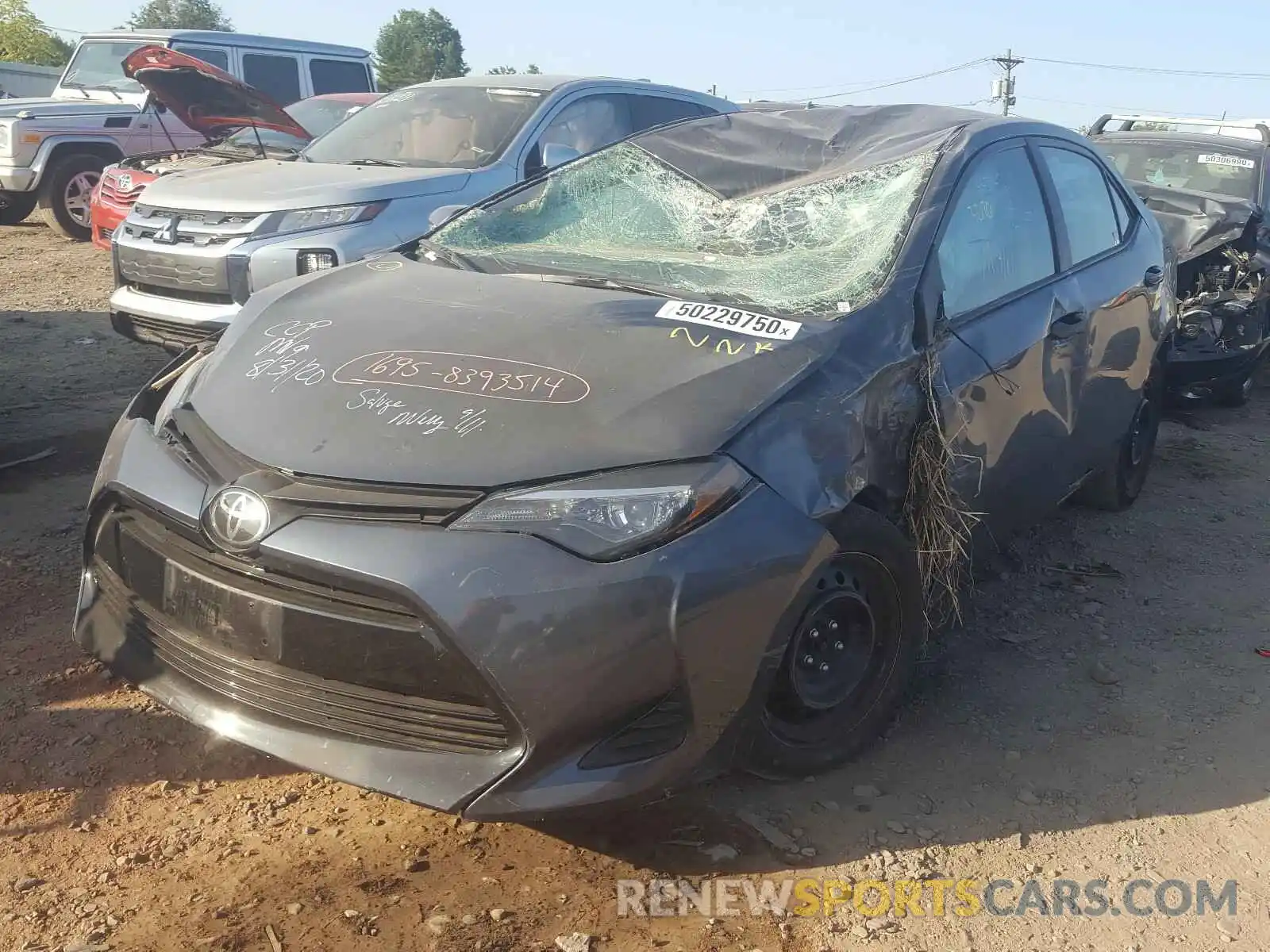 2 Photograph of a damaged car 5YFBURHE1KP940186 TOYOTA COROLLA 2019