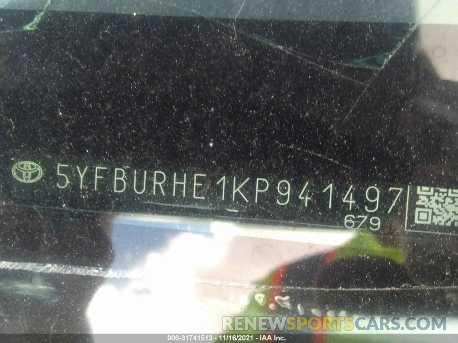 9 Фотография поврежденного автомобиля 5YFBURHE1KP941497 TOYOTA COROLLA 2019