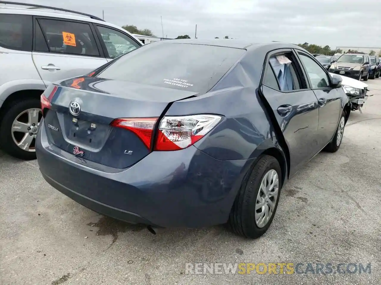 4 Photograph of a damaged car 5YFBURHE1KP949583 TOYOTA COROLLA 2019