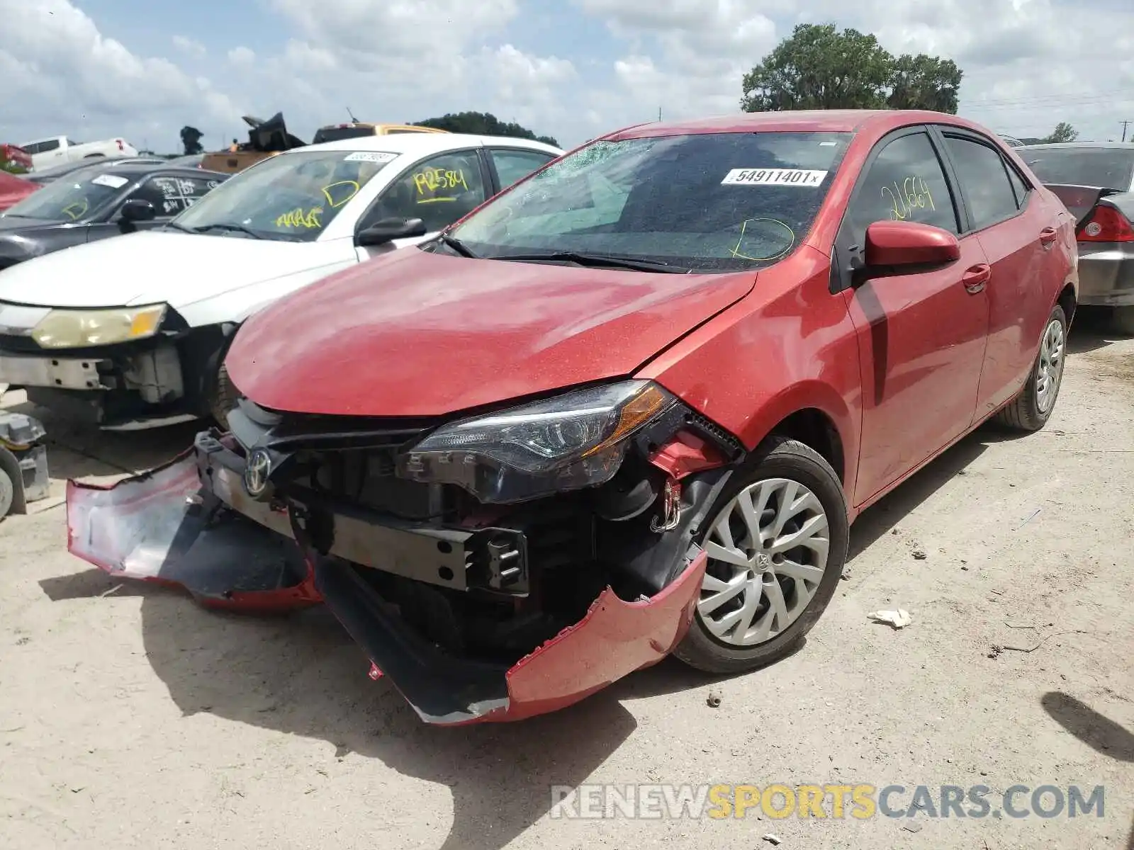 2 Photograph of a damaged car 5YFBURHE2KP859598 TOYOTA COROLLA 2019