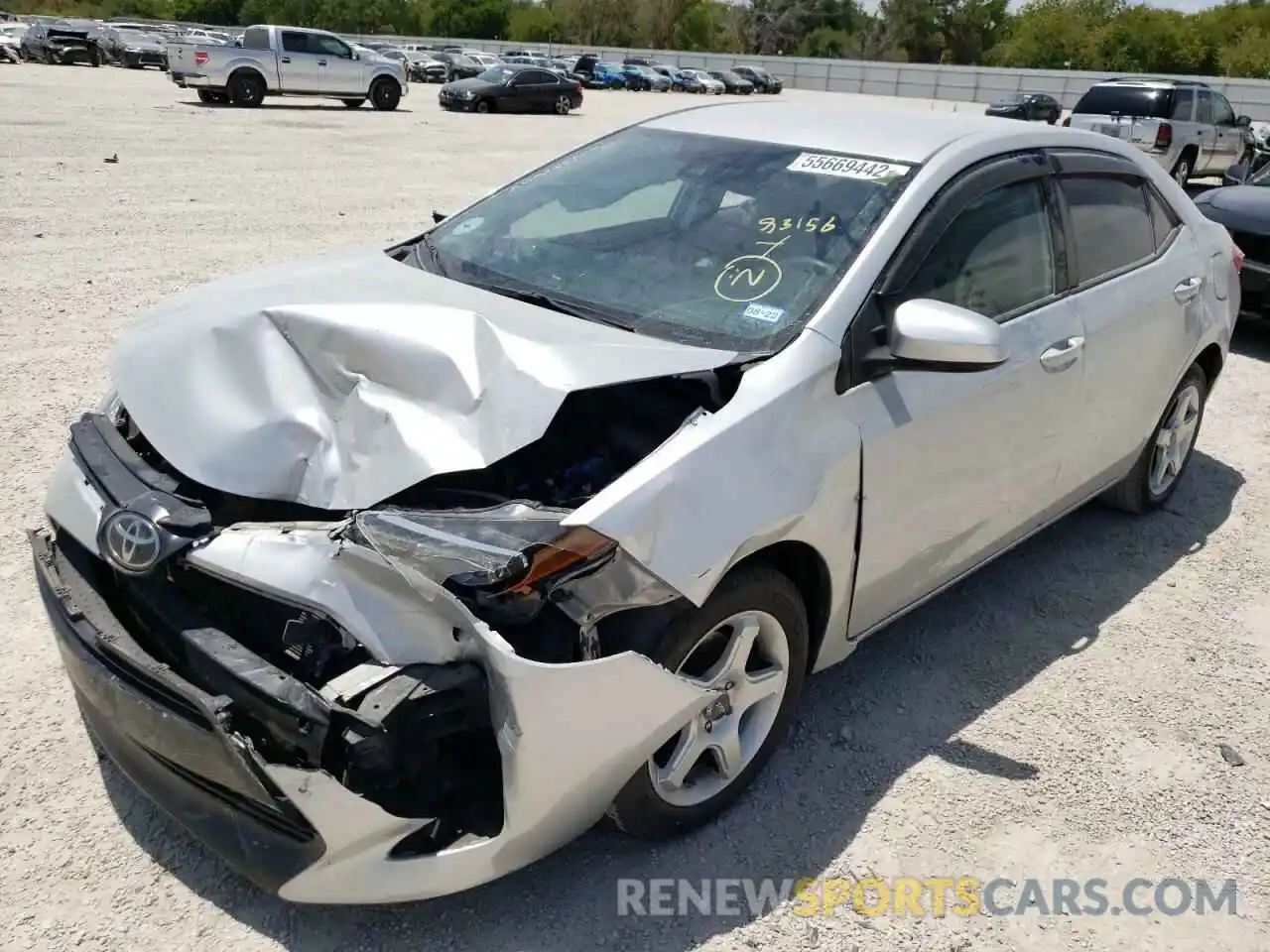 2 Photograph of a damaged car 5YFBURHE2KP859875 TOYOTA COROLLA 2019