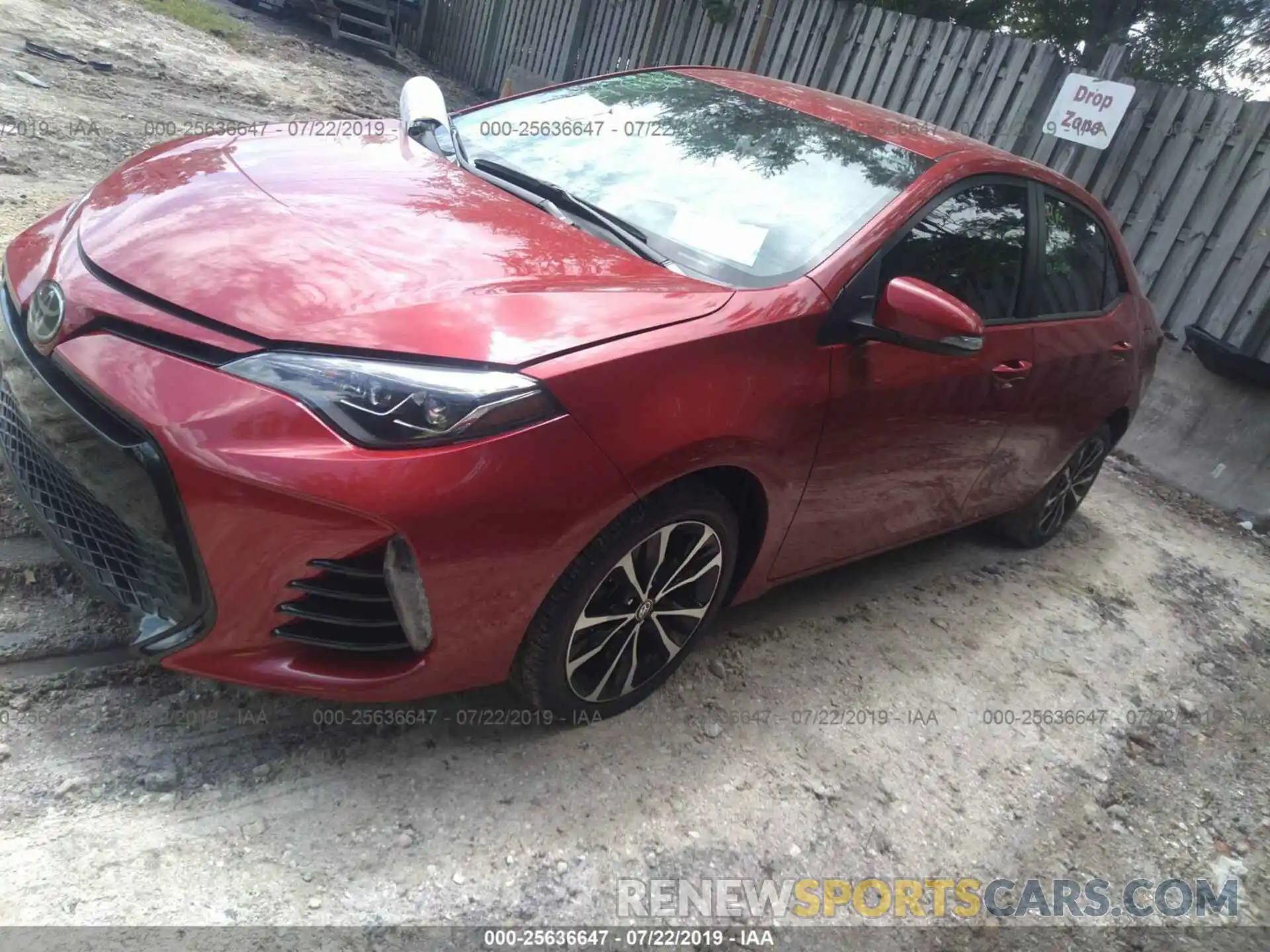 2 Photograph of a damaged car 5YFBURHE2KP862548 TOYOTA COROLLA 2019