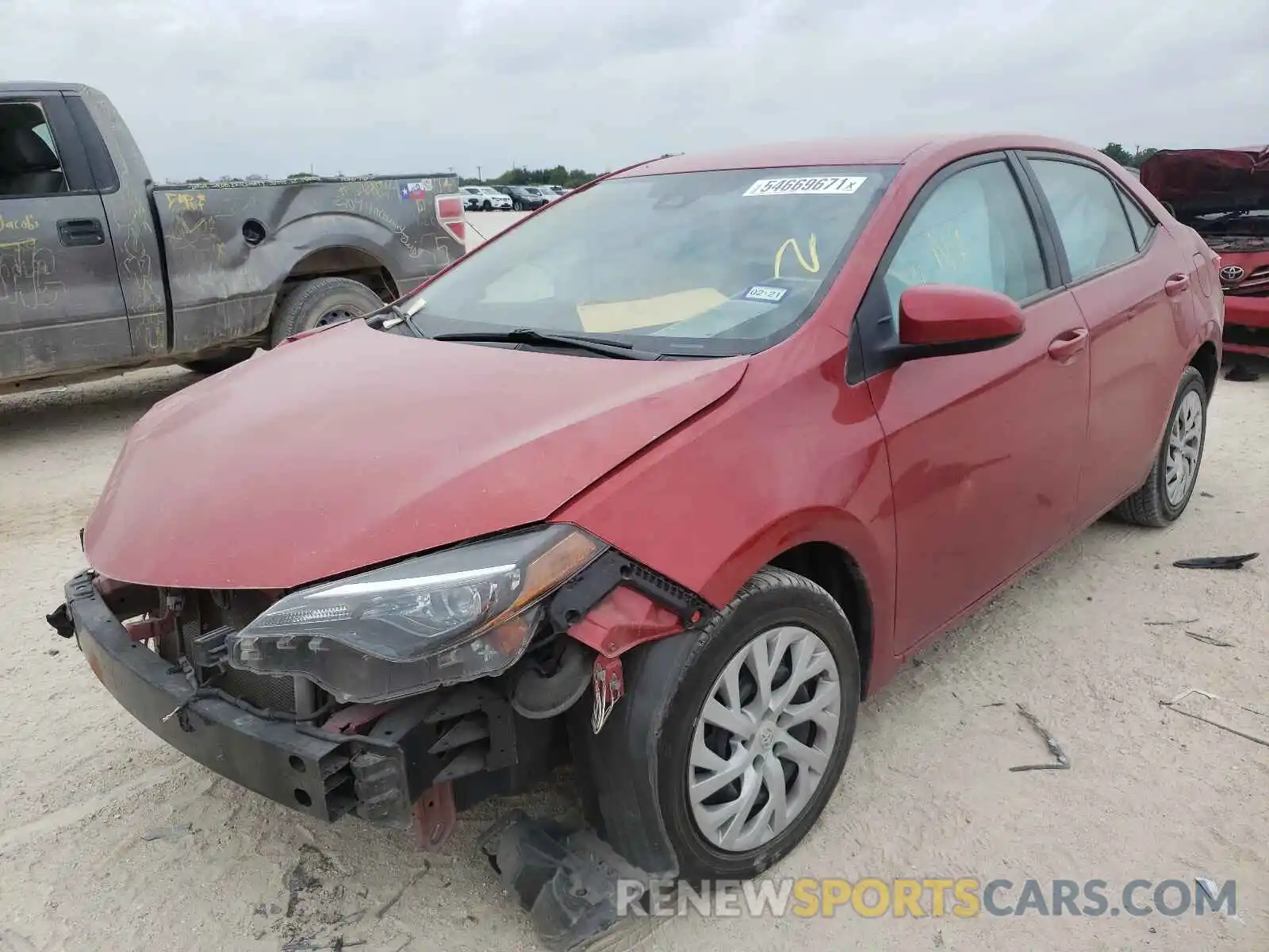 2 Photograph of a damaged car 5YFBURHE2KP873632 TOYOTA COROLLA 2019