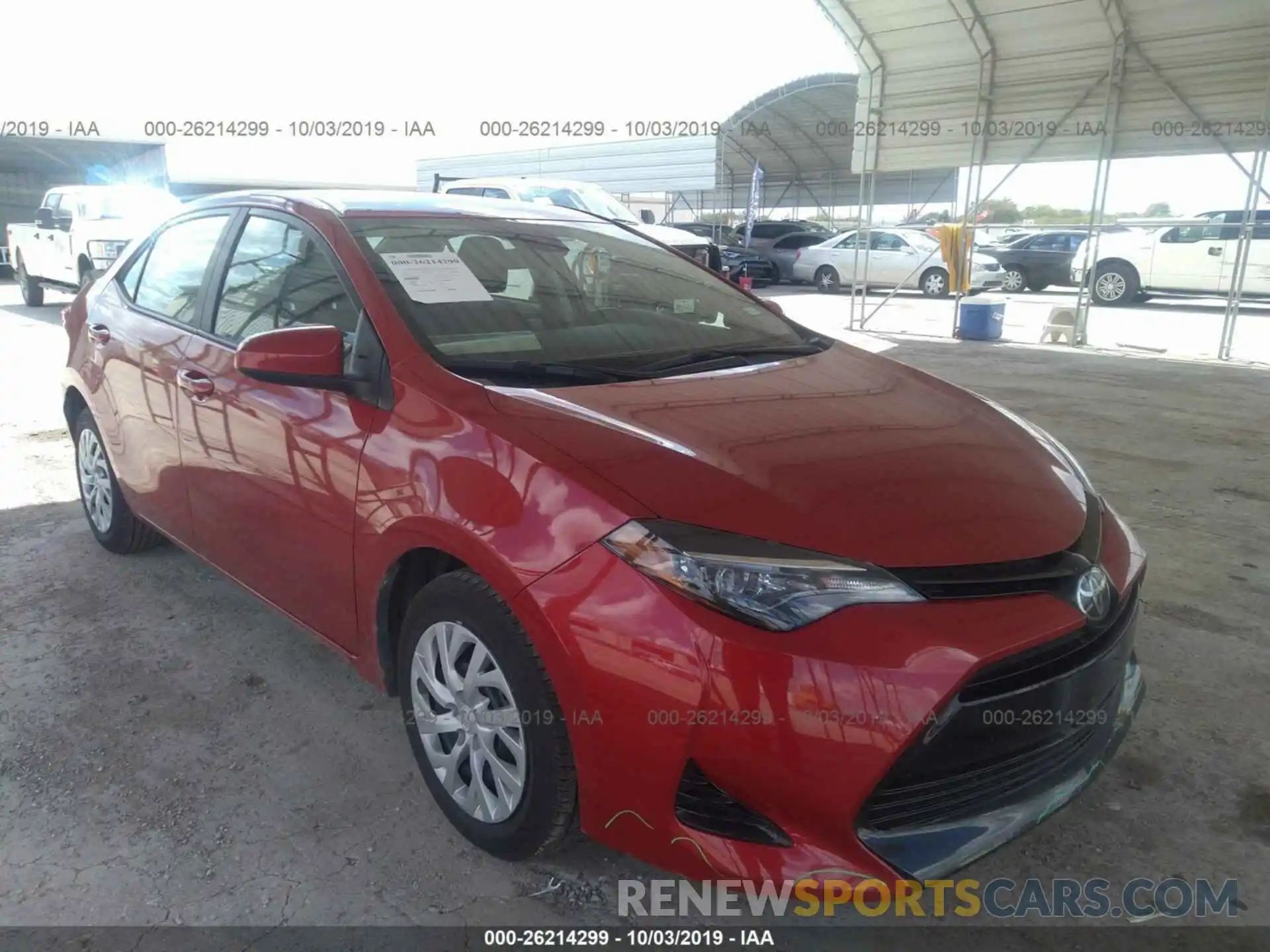 1 Photograph of a damaged car 5YFBURHE2KP874313 TOYOTA COROLLA 2019