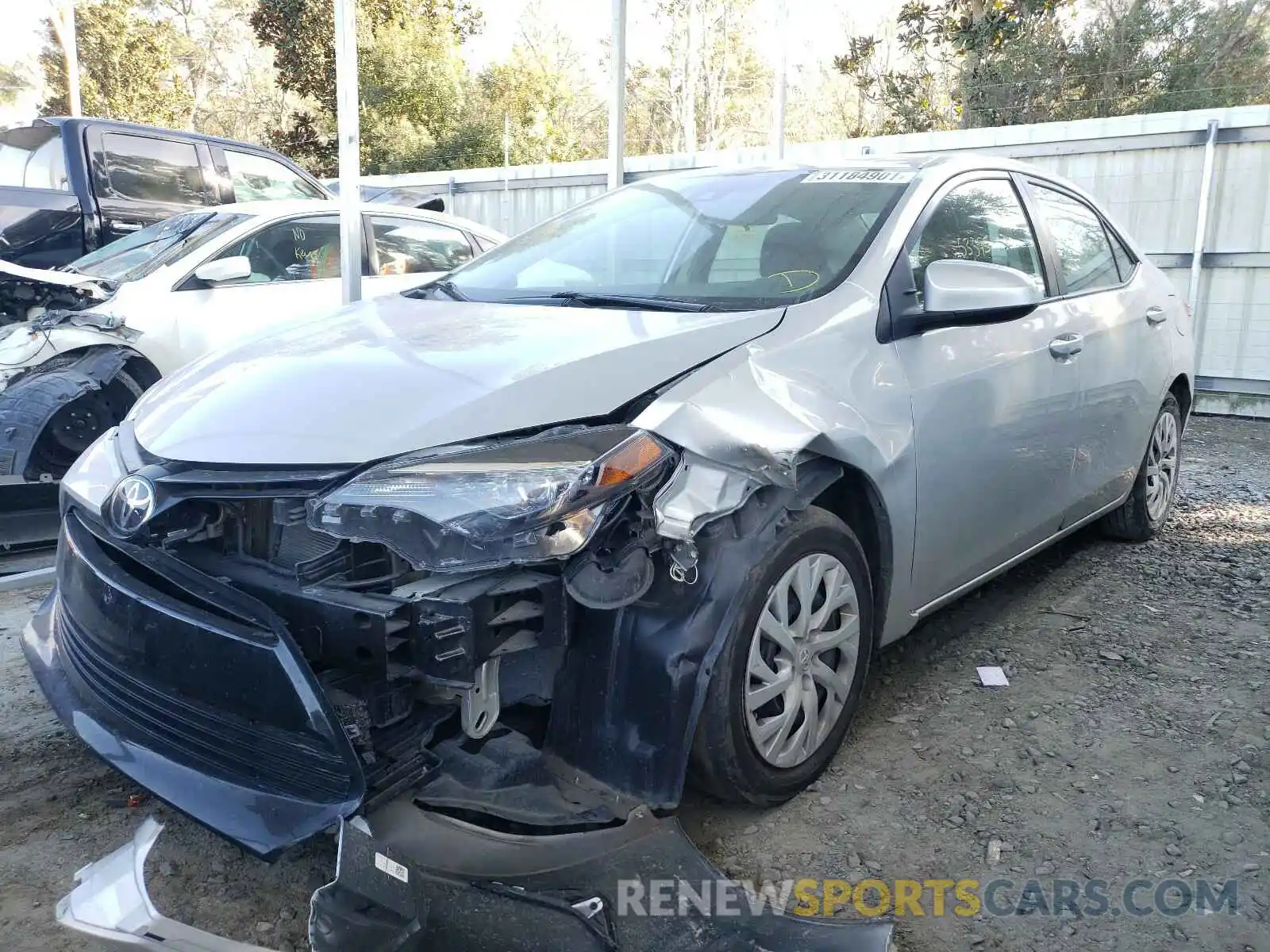 2 Photograph of a damaged car 5YFBURHE2KP877535 TOYOTA COROLLA 2019