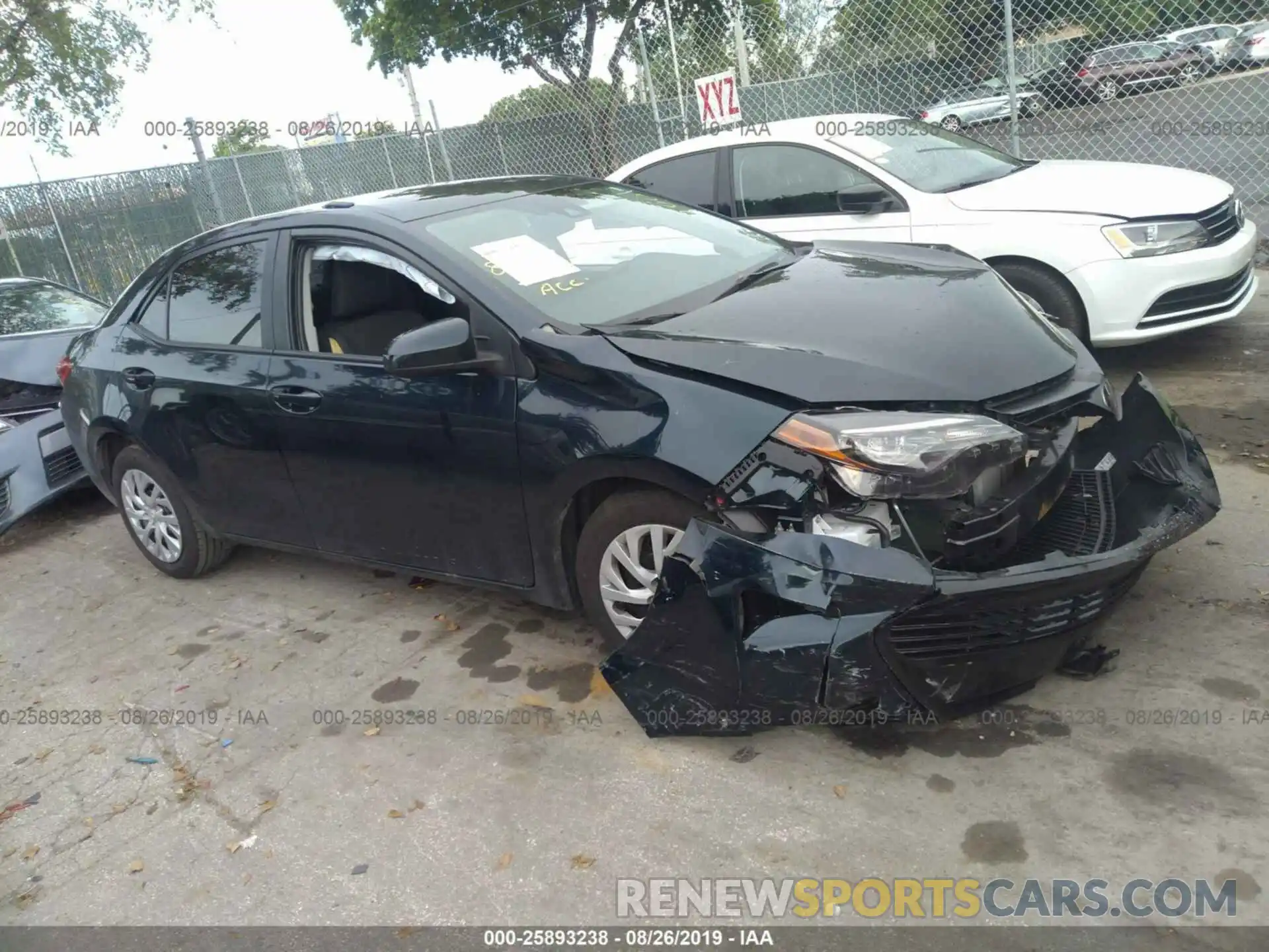 1 Photograph of a damaged car 5YFBURHE2KP877700 TOYOTA COROLLA 2019