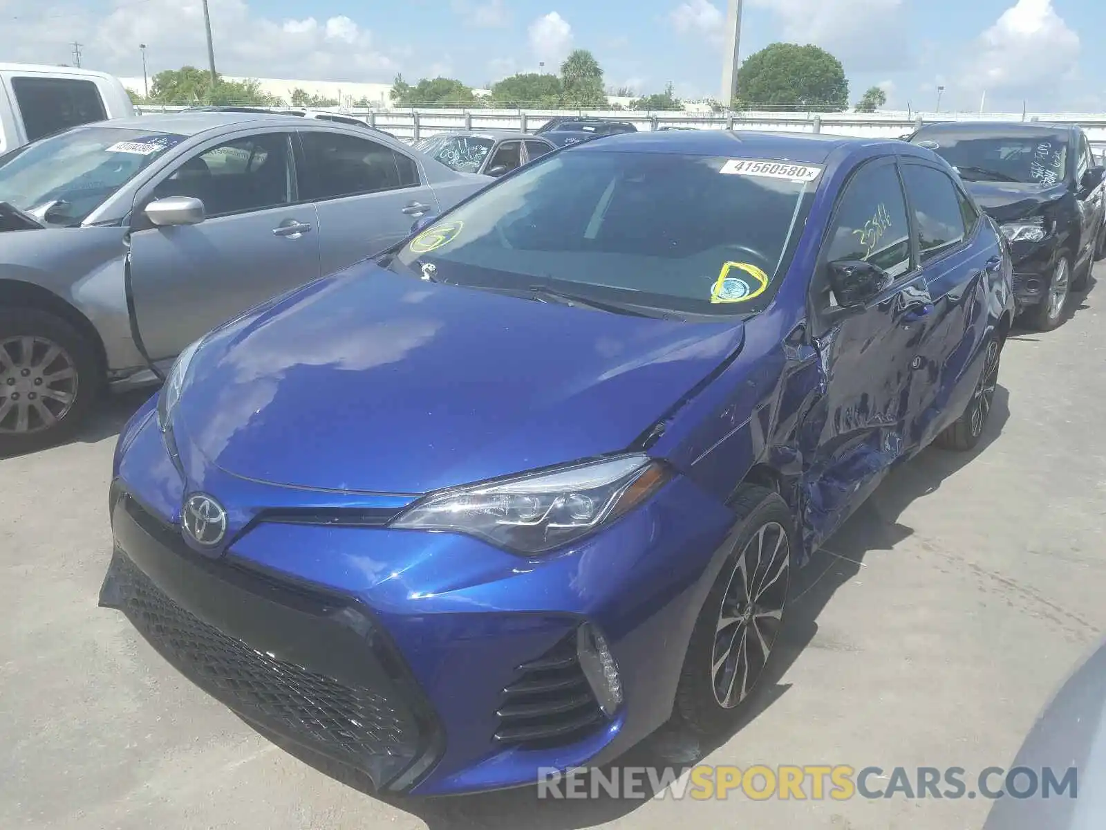 2 Photograph of a damaged car 5YFBURHE2KP879284 TOYOTA COROLLA 2019