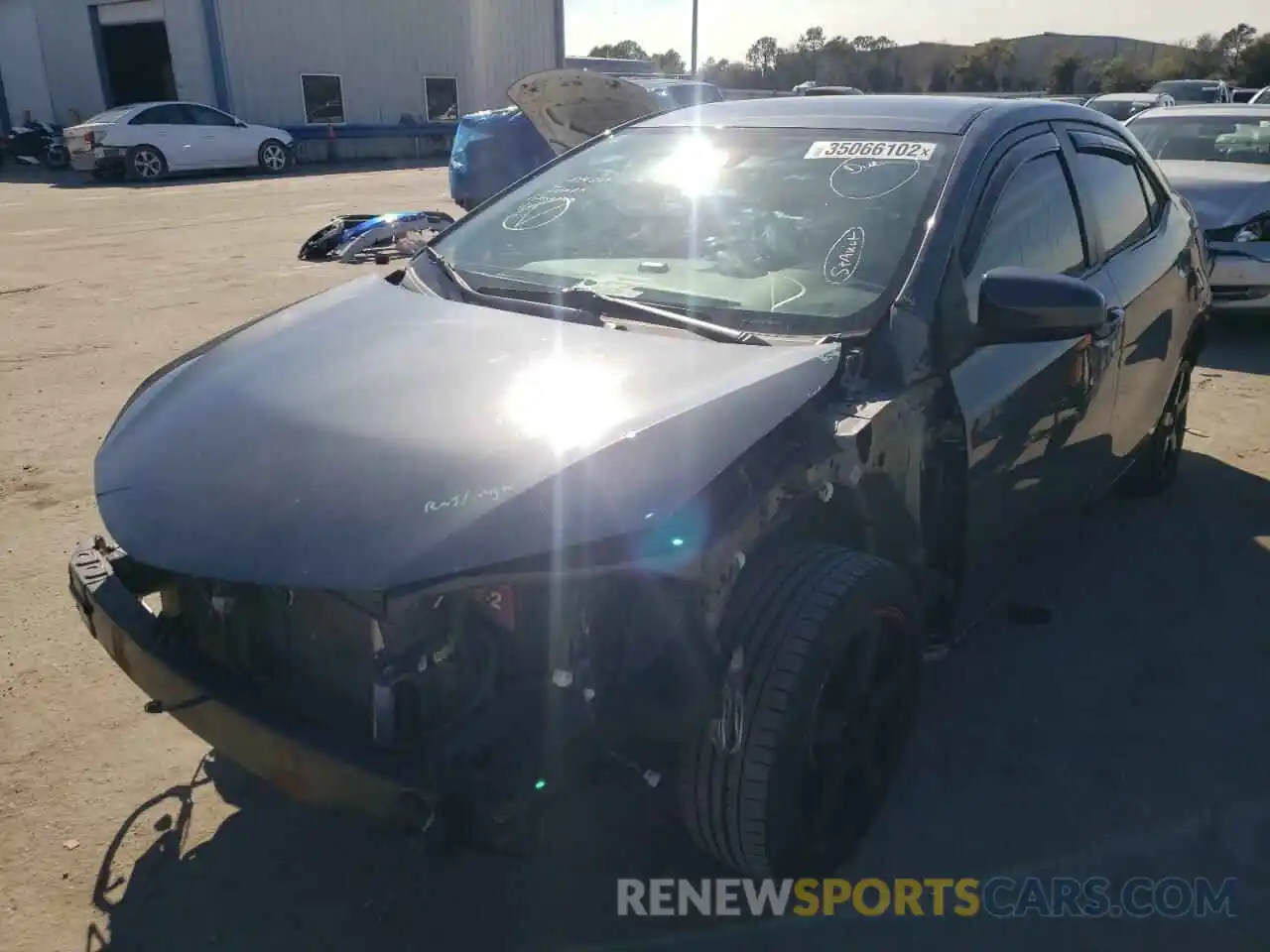 2 Photograph of a damaged car 5YFBURHE2KP885456 TOYOTA COROLLA 2019