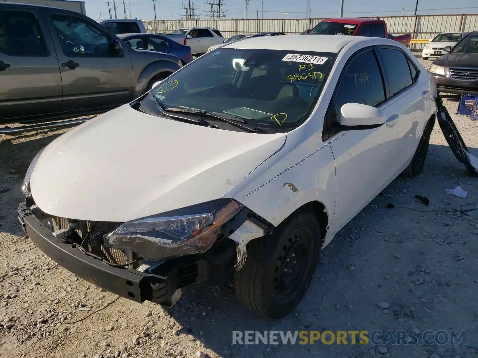 2 Photograph of a damaged car 5YFBURHE2KP886512 TOYOTA COROLLA 2019