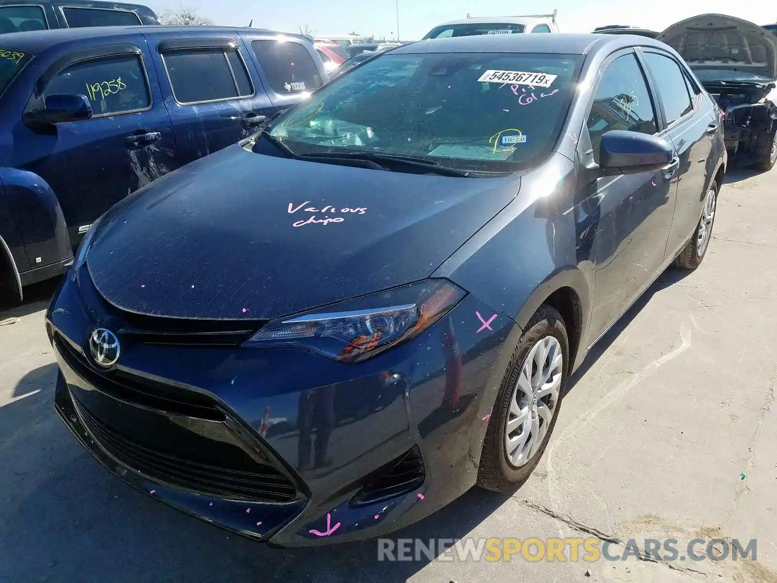 2 Photograph of a damaged car 5YFBURHE2KP886543 TOYOTA COROLLA 2019