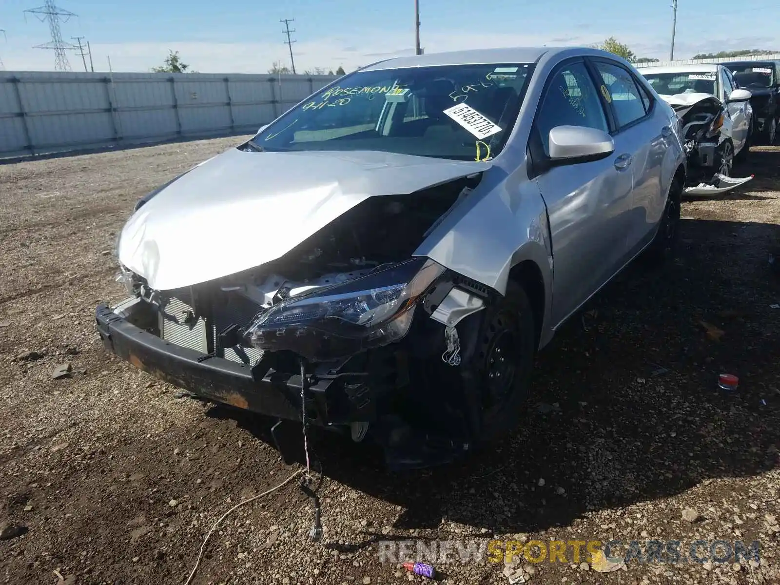 2 Photograph of a damaged car 5YFBURHE2KP895985 TOYOTA COROLLA 2019