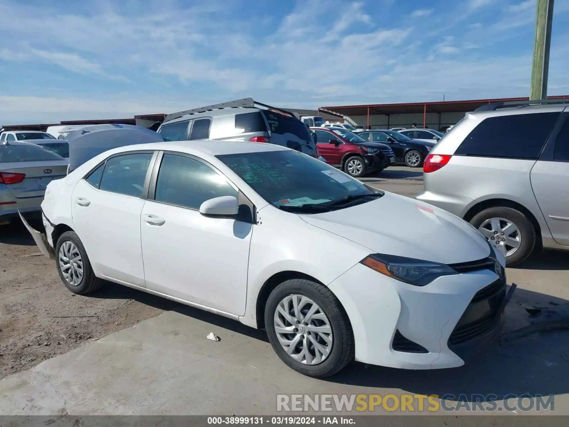 1 Photograph of a damaged car 5YFBURHE2KP899244 TOYOTA COROLLA 2019