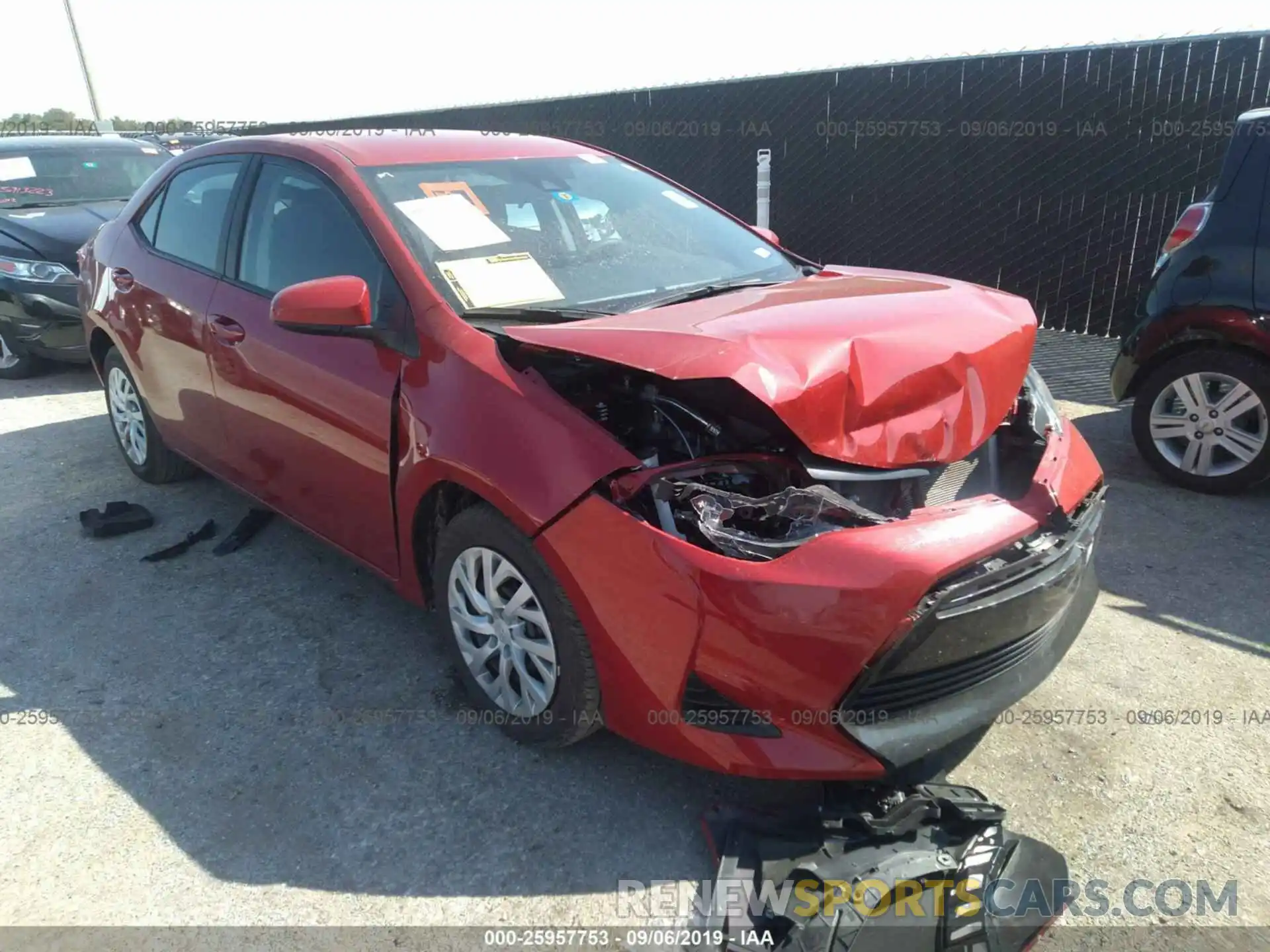 1 Photograph of a damaged car 5YFBURHE2KP908184 TOYOTA COROLLA 2019