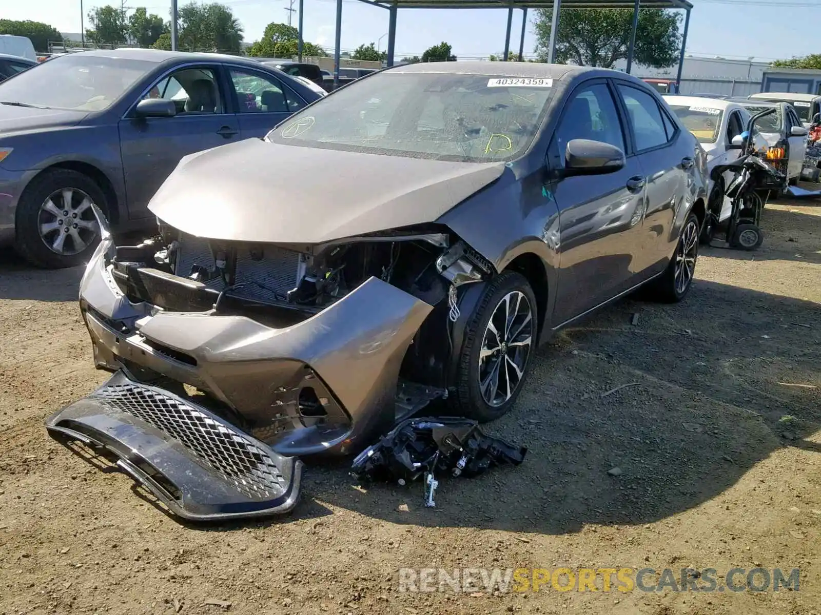 2 Photograph of a damaged car 5YFBURHE2KP912025 TOYOTA COROLLA 2019