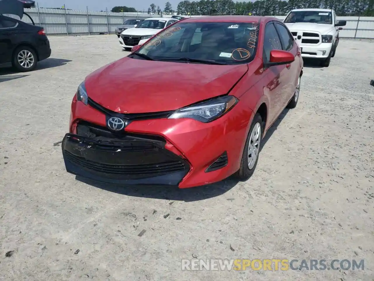 2 Photograph of a damaged car 5YFBURHE2KP913949 TOYOTA COROLLA 2019