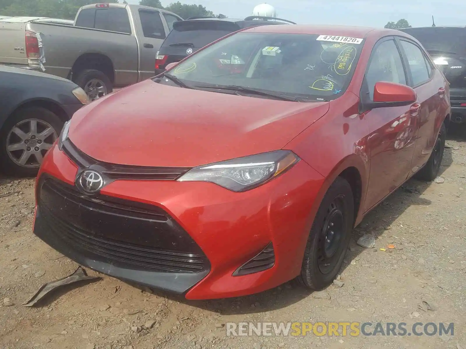 2 Photograph of a damaged car 5YFBURHE2KP917502 TOYOTA COROLLA 2019