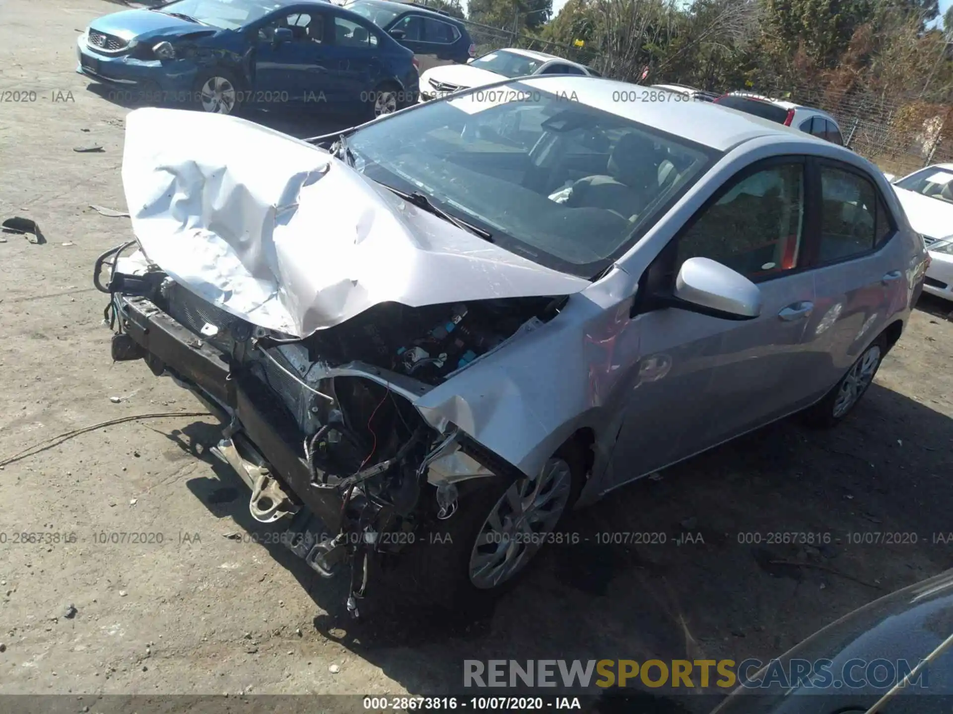 2 Photograph of a damaged car 5YFBURHE2KP922053 TOYOTA COROLLA 2019