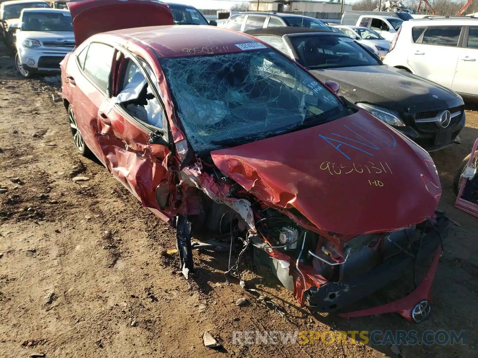 1 Photograph of a damaged car 5YFBURHE2KP928158 TOYOTA COROLLA 2019