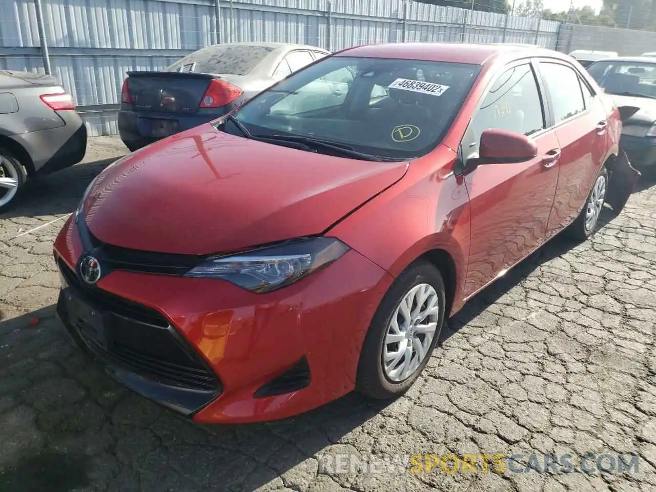 2 Photograph of a damaged car 5YFBURHE2KP928726 TOYOTA COROLLA 2019