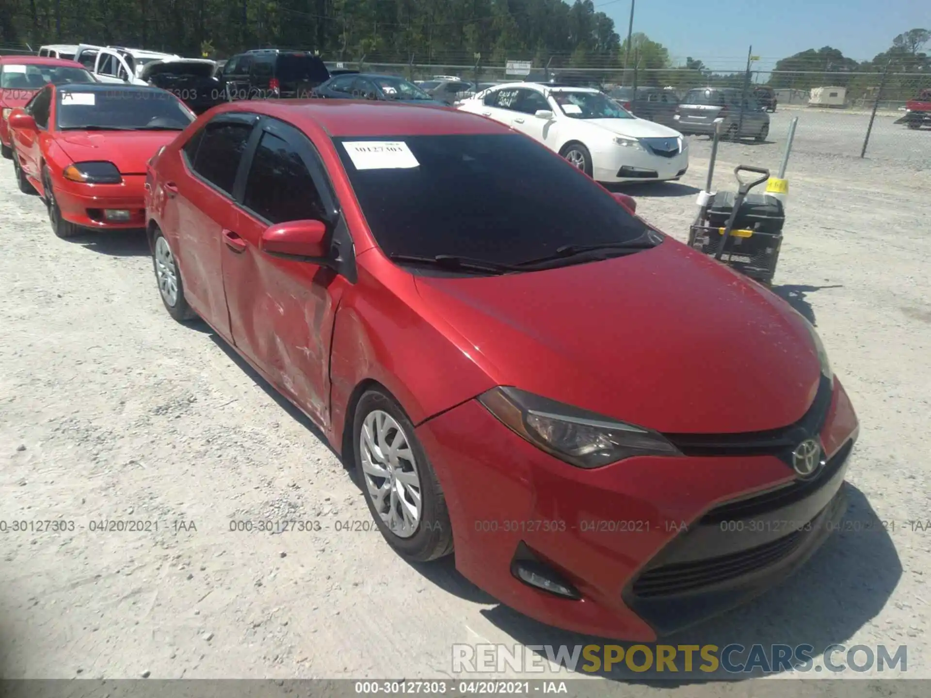 1 Photograph of a damaged car 5YFBURHE2KP928807 TOYOTA COROLLA 2019